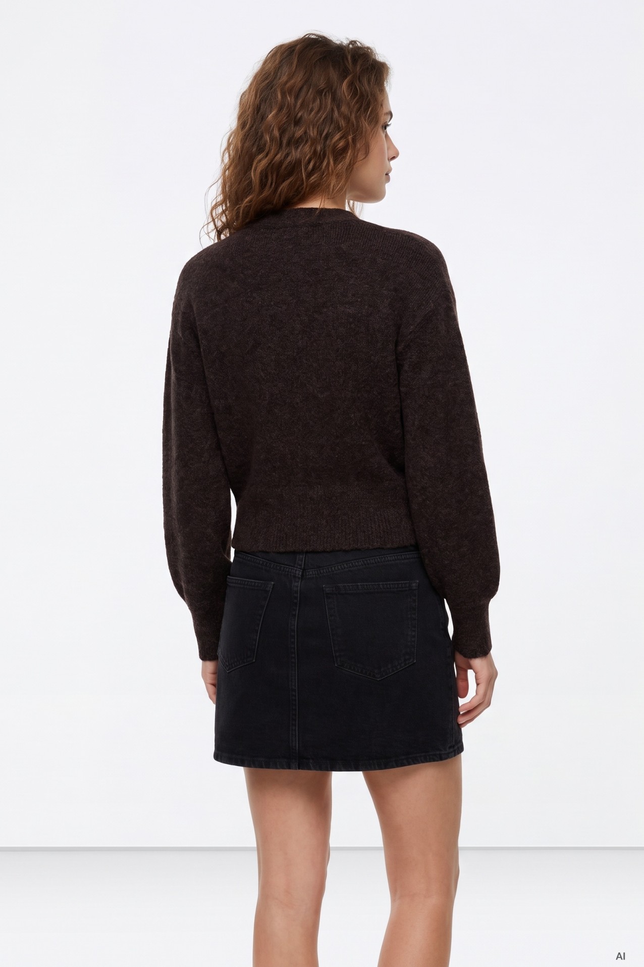 Dark Brown Cropped Sweater