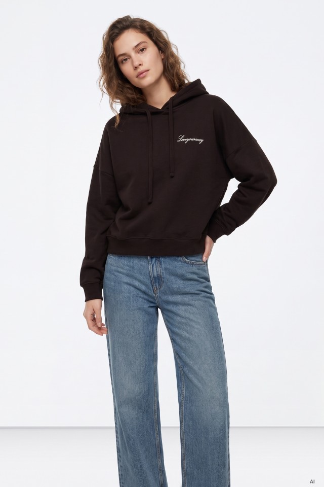 Sudadera Con Capucha Marron oscuro