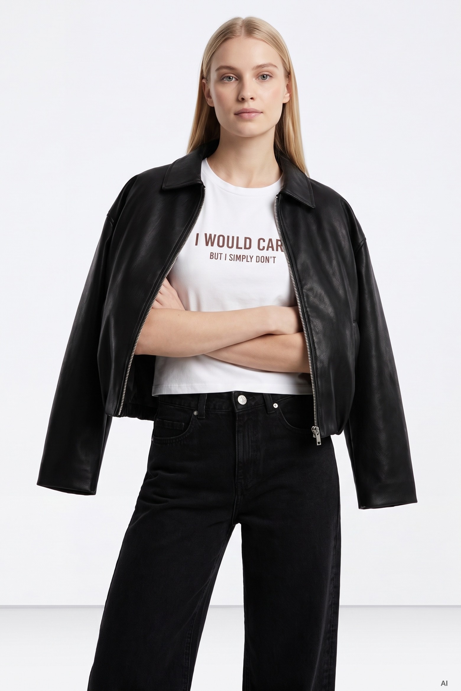 Black Leather-Effect Jacket