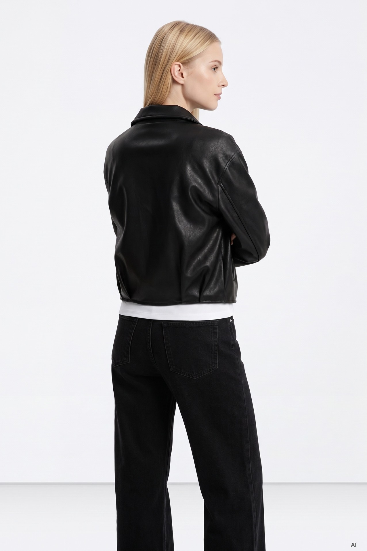 Black Leather-Effect Jacket