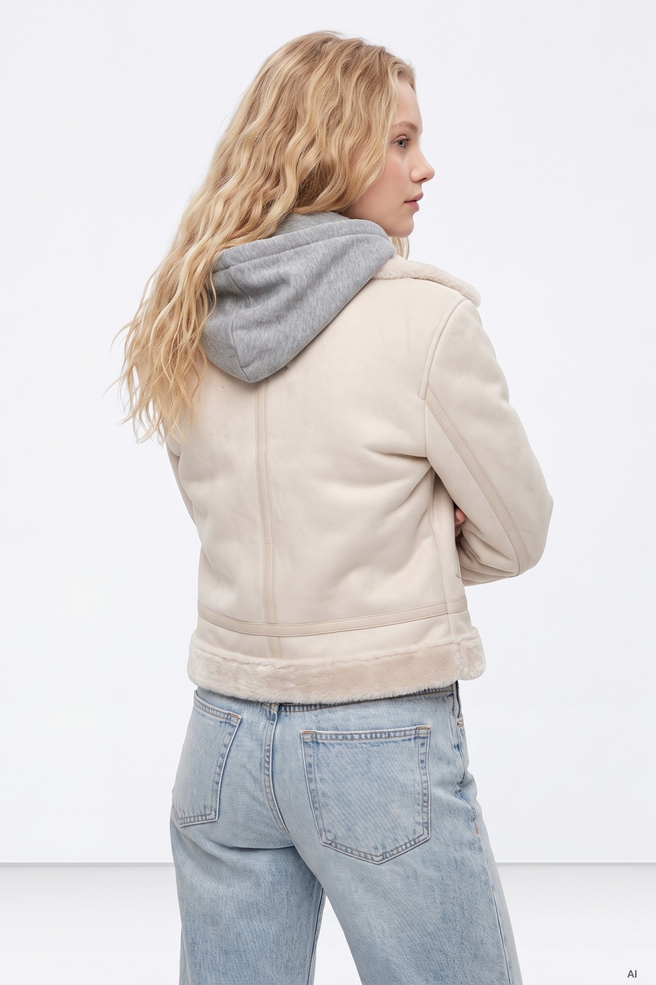 Beige Cropped Jacket