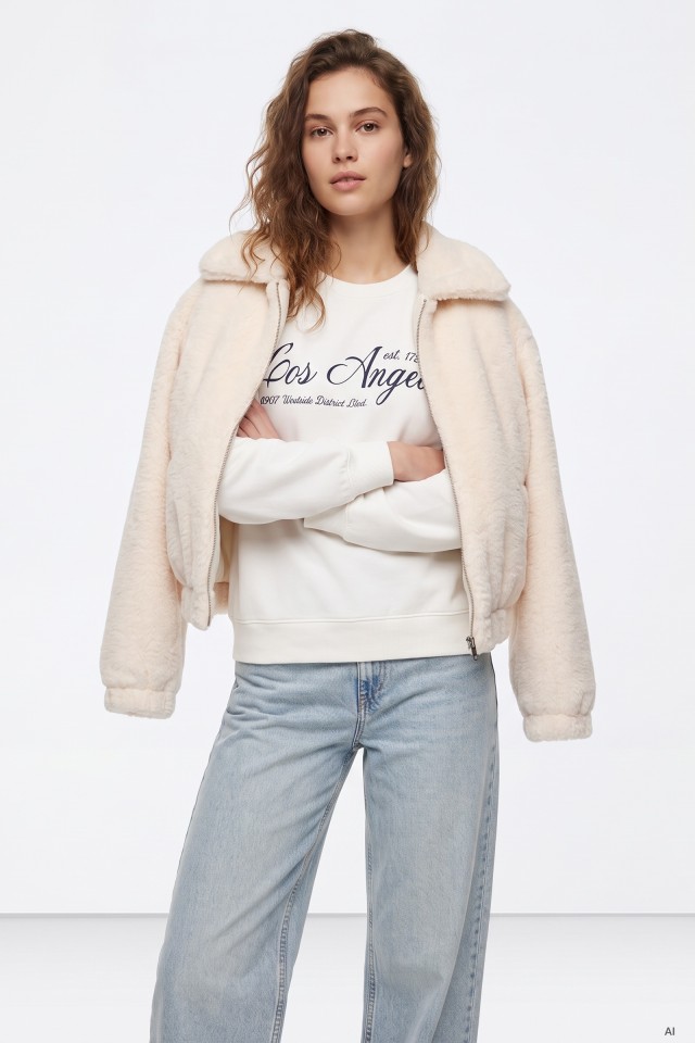 Cream Cropped Jacket