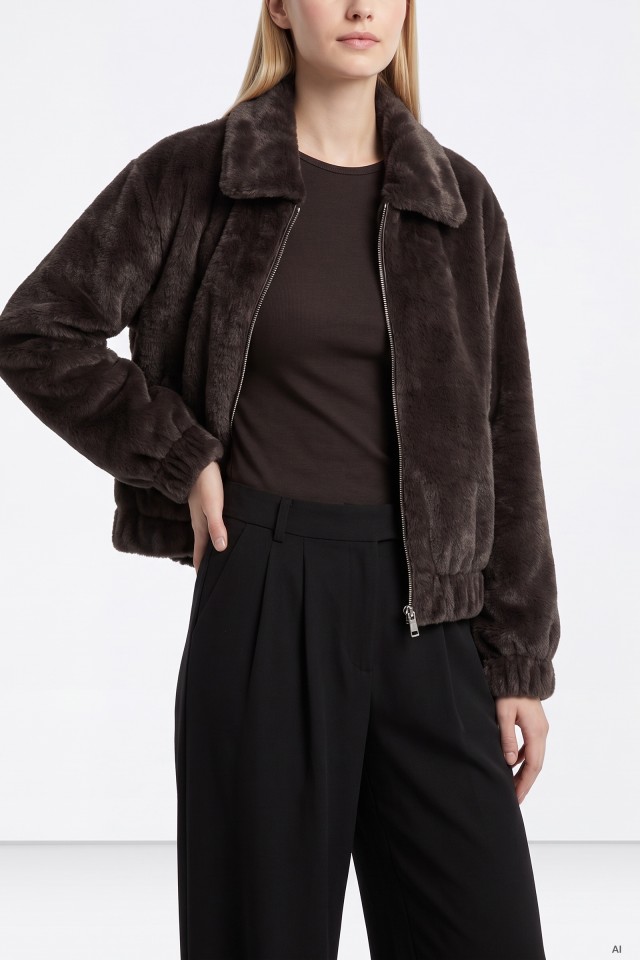 Dark Brown Cropped Jacket