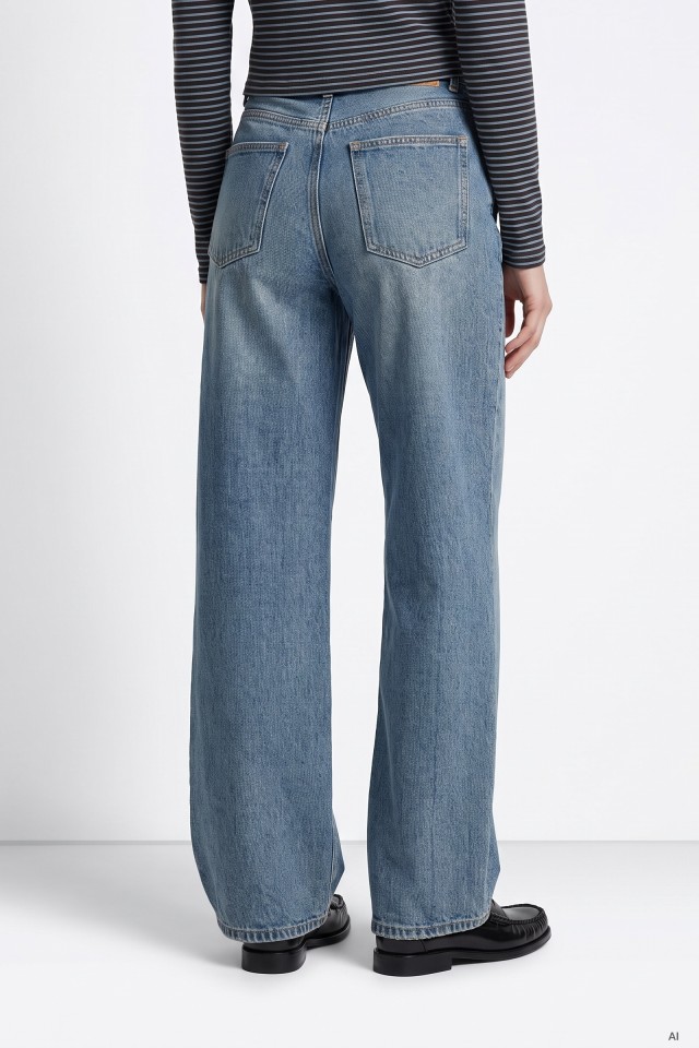 Jeans femeninos de pierna ancha Jeans femeninos de pierna ancha