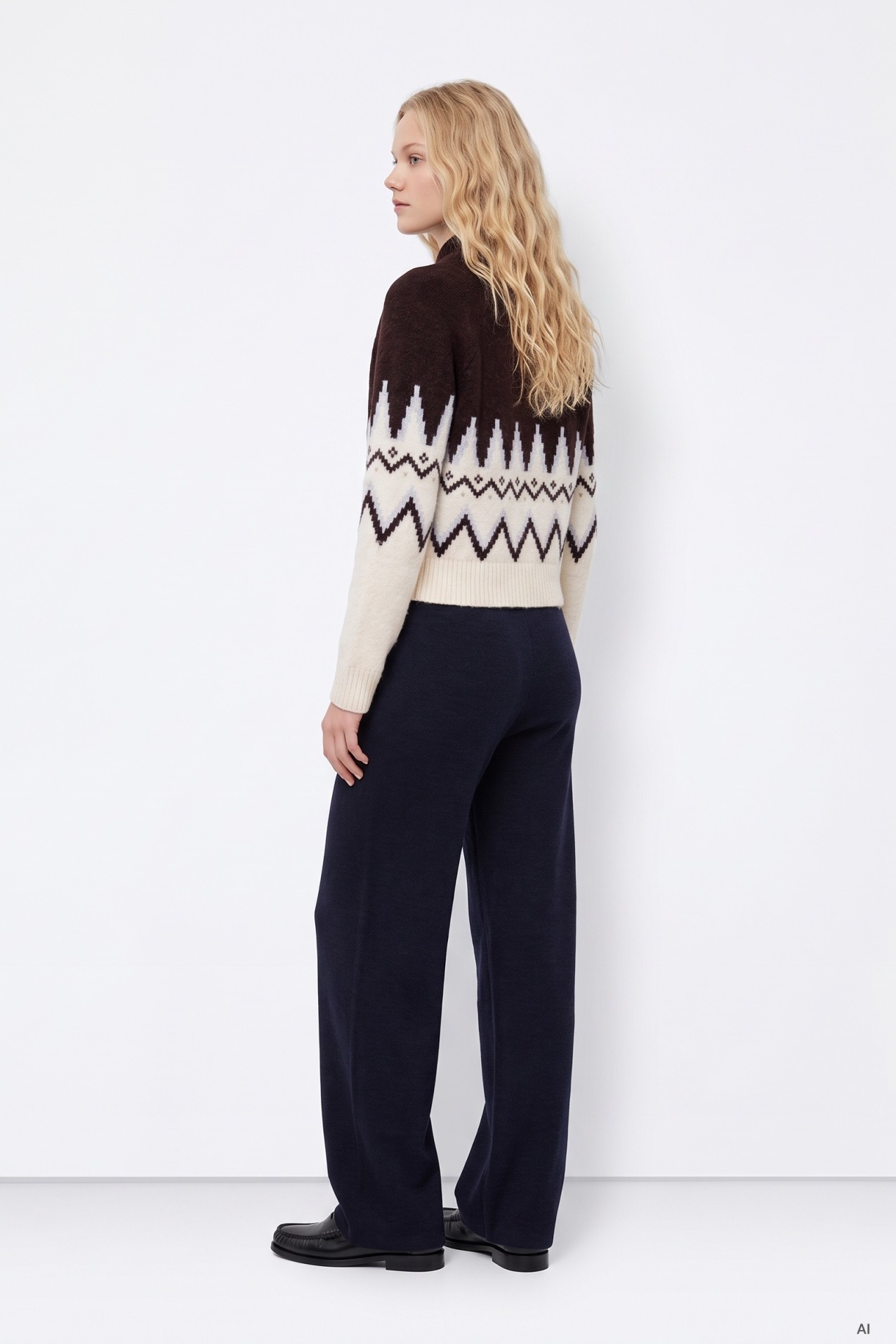 Pantal�n azul de pierna ancha