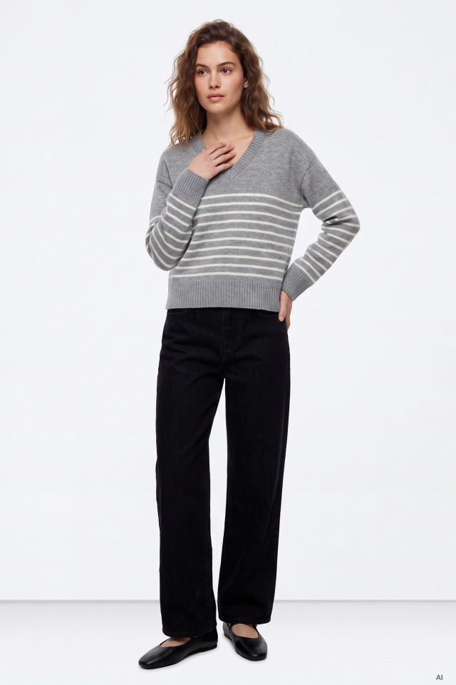 Jeans negros de pernera ancha