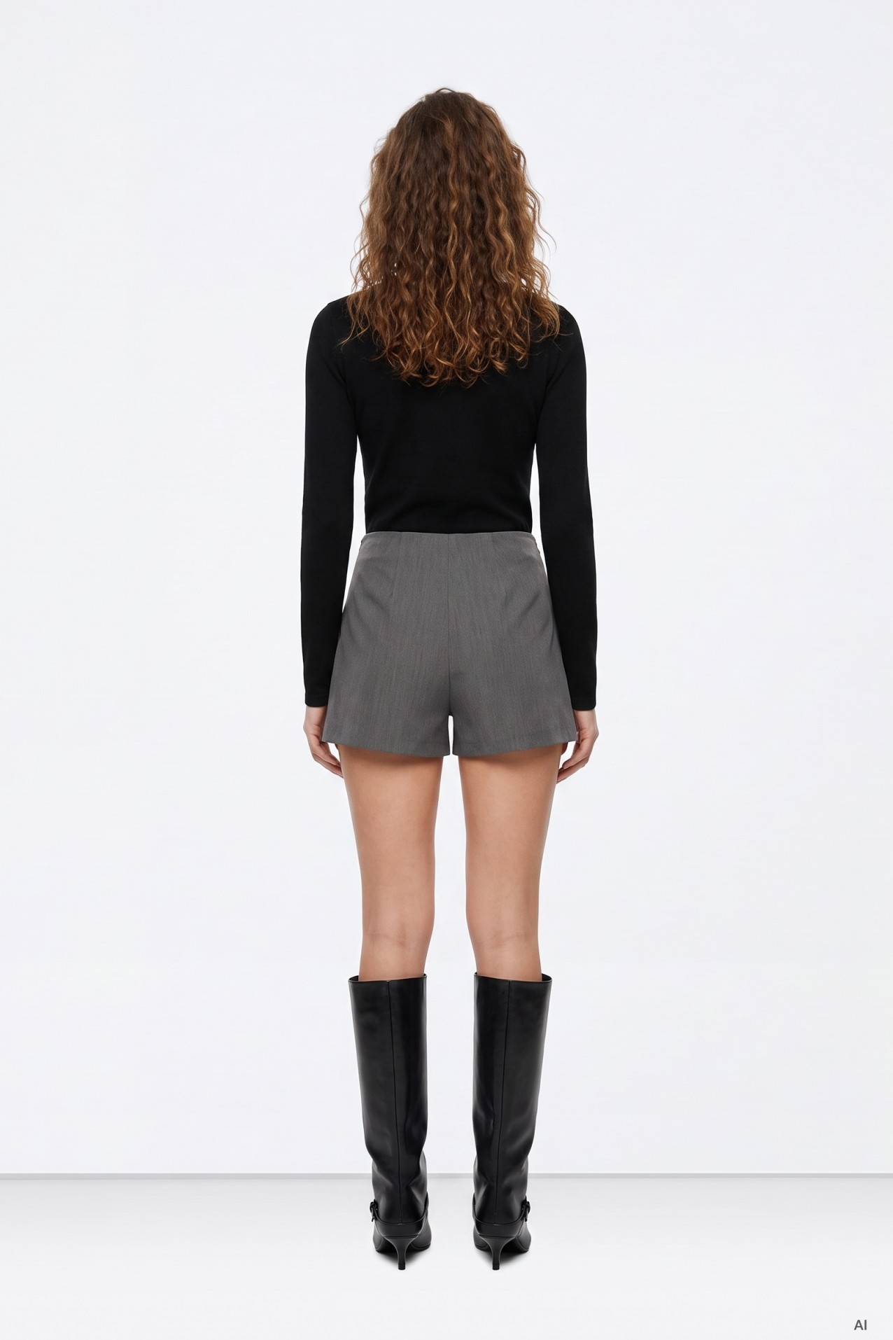 Grey Melange Skort