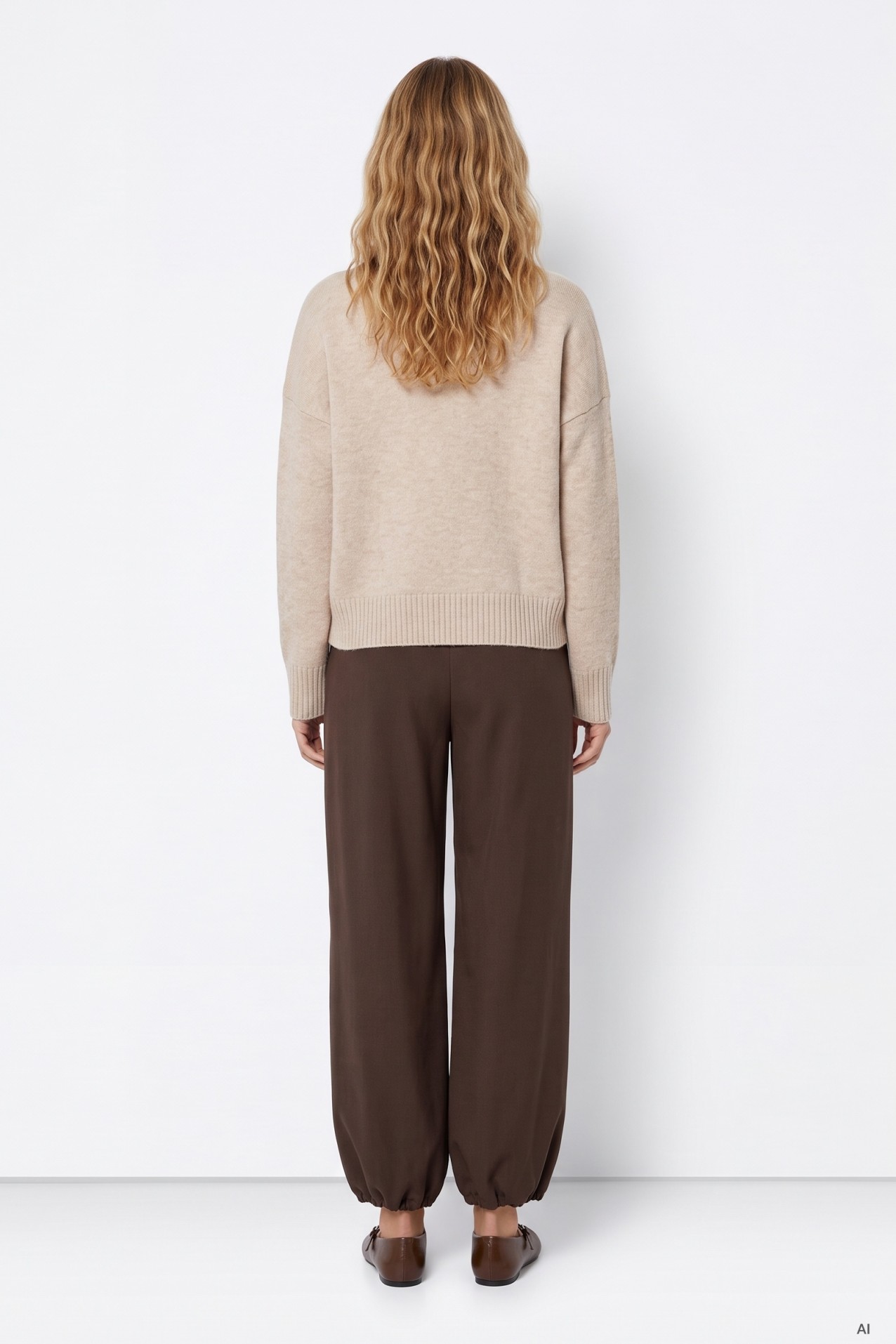 Brown Wide-Leg Trousers