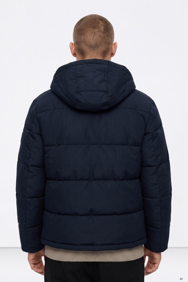 Navy Hooded Puffer Jacket Navy Hooded Puffer Jacket