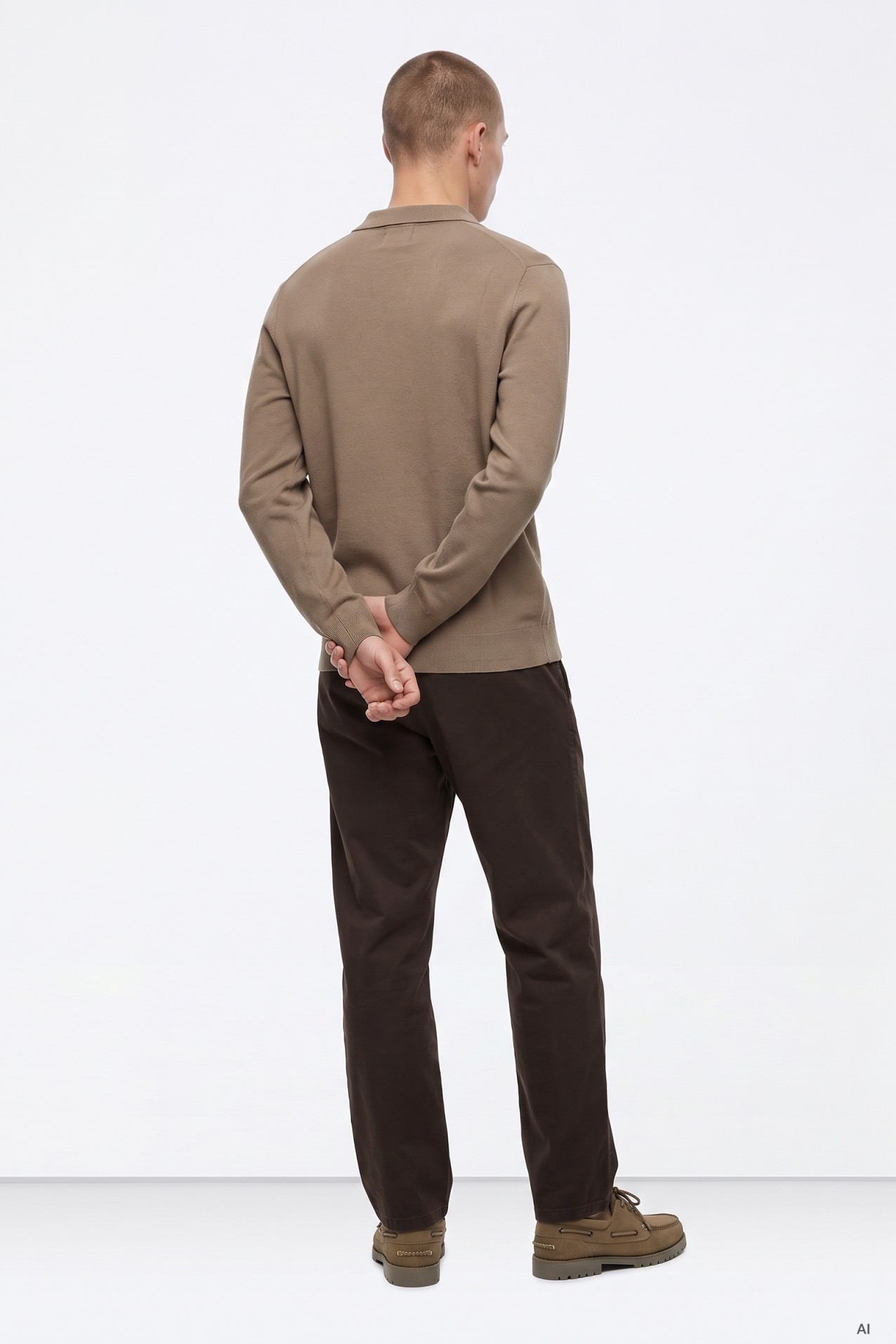 Dark Brown Relaxed-Fit Trousers
