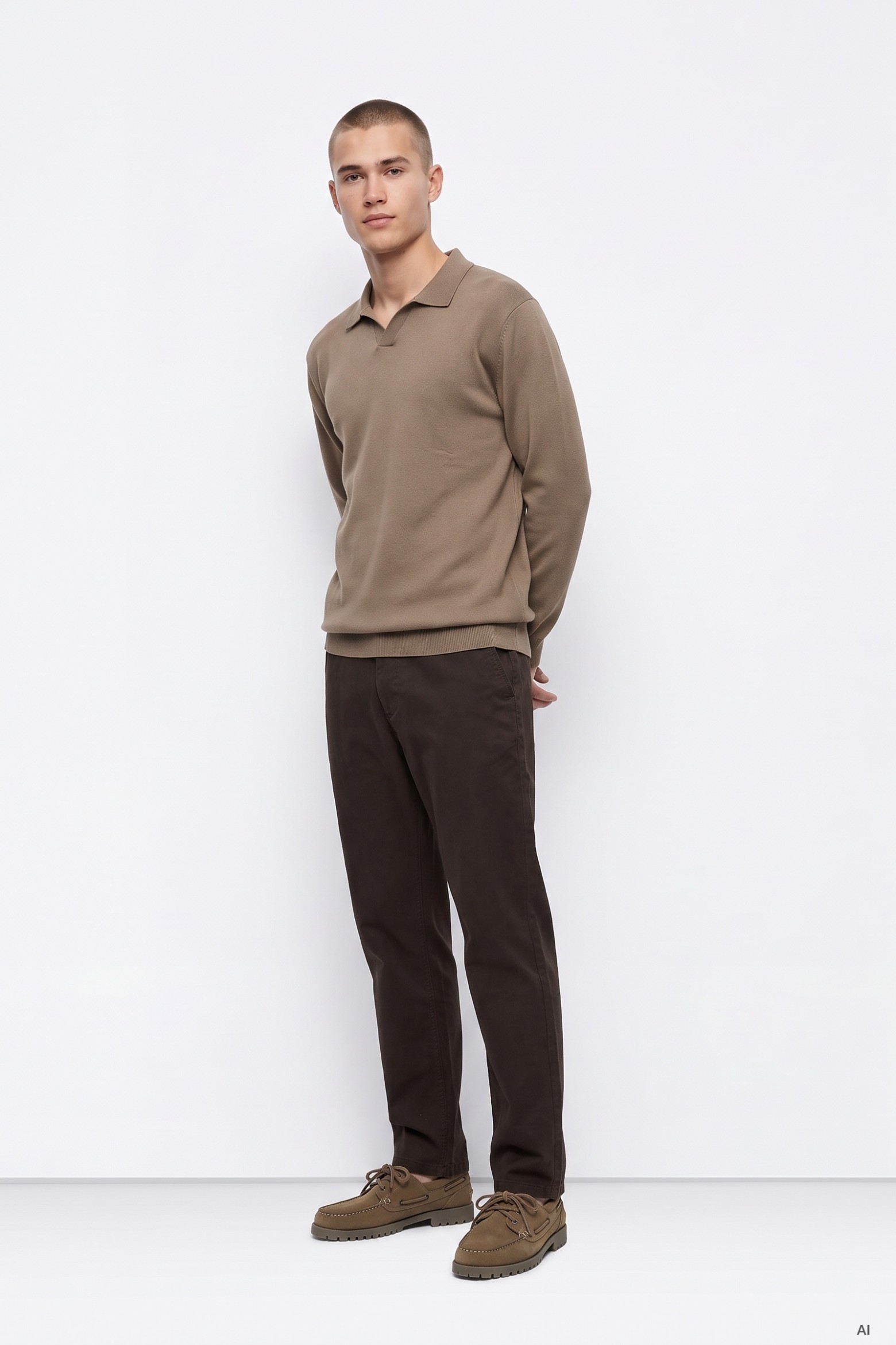 Dark Brown Relaxed-Fit Trousers