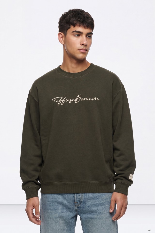 Sweatshirt verde com lettering