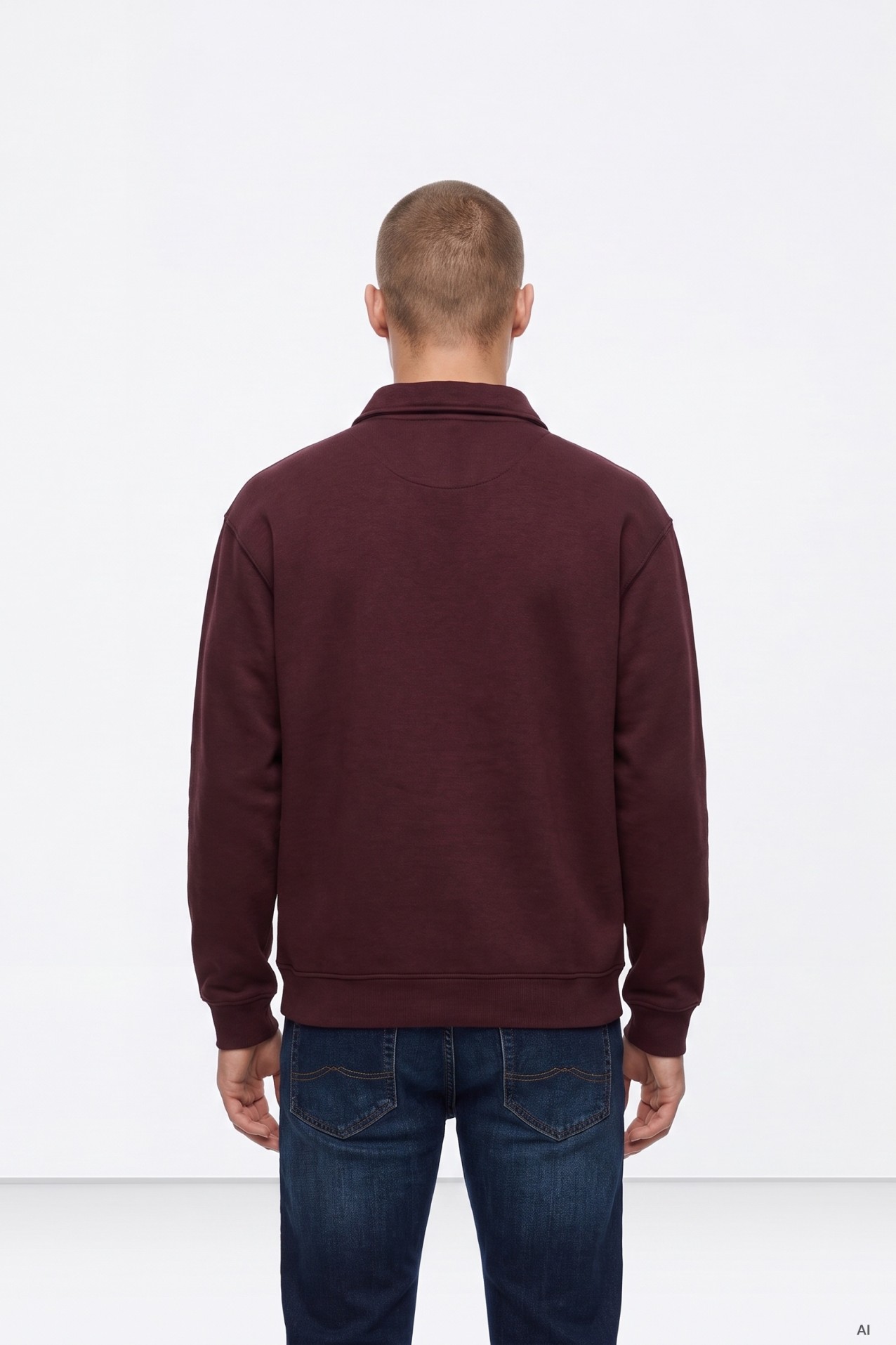 Burgundy Long-Sleeve Polo