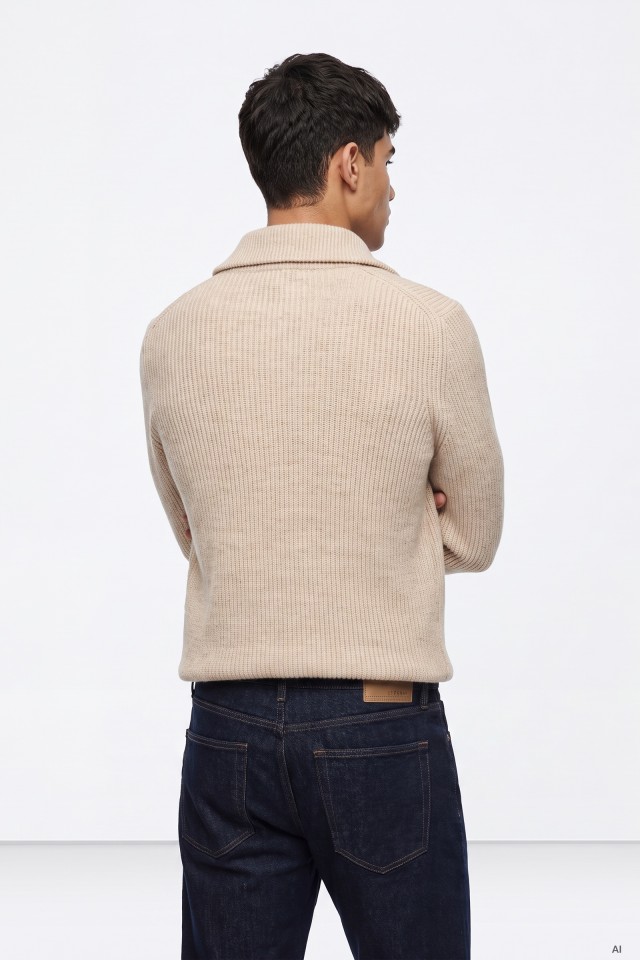 Beige Quarter-Zip Sweater Beige Quarter-Zip Sweater
