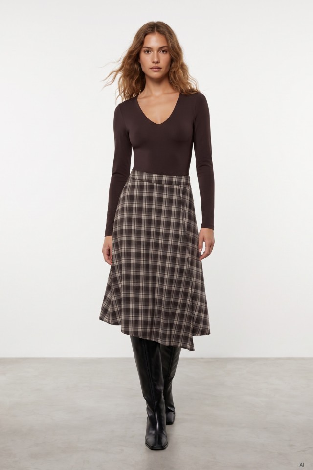 Chocolate Plaid Skirt Chocolate Plaid Skirt
