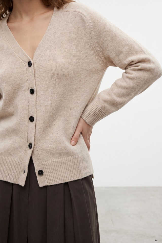 Beige Women´s Cardigan Beige Women´s Cardigan