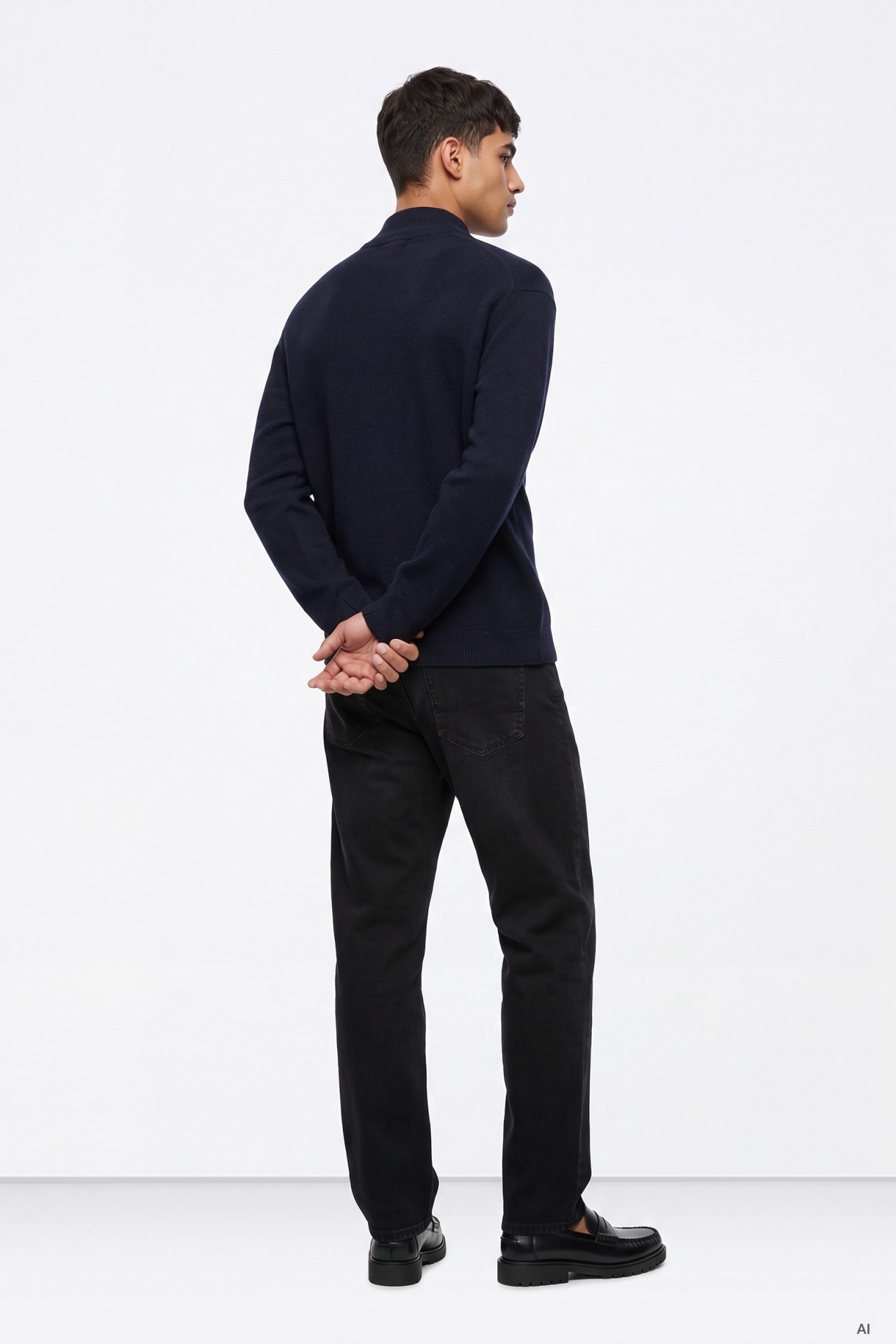 Black Straight-Leg Jeans