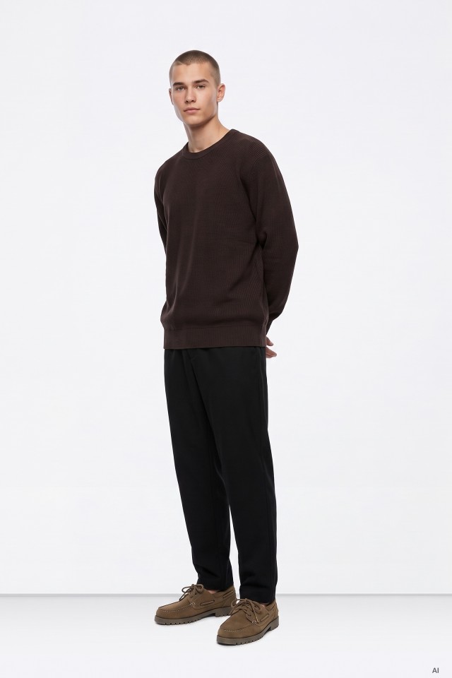 Men�s Black Relaxed-Fit Trousers