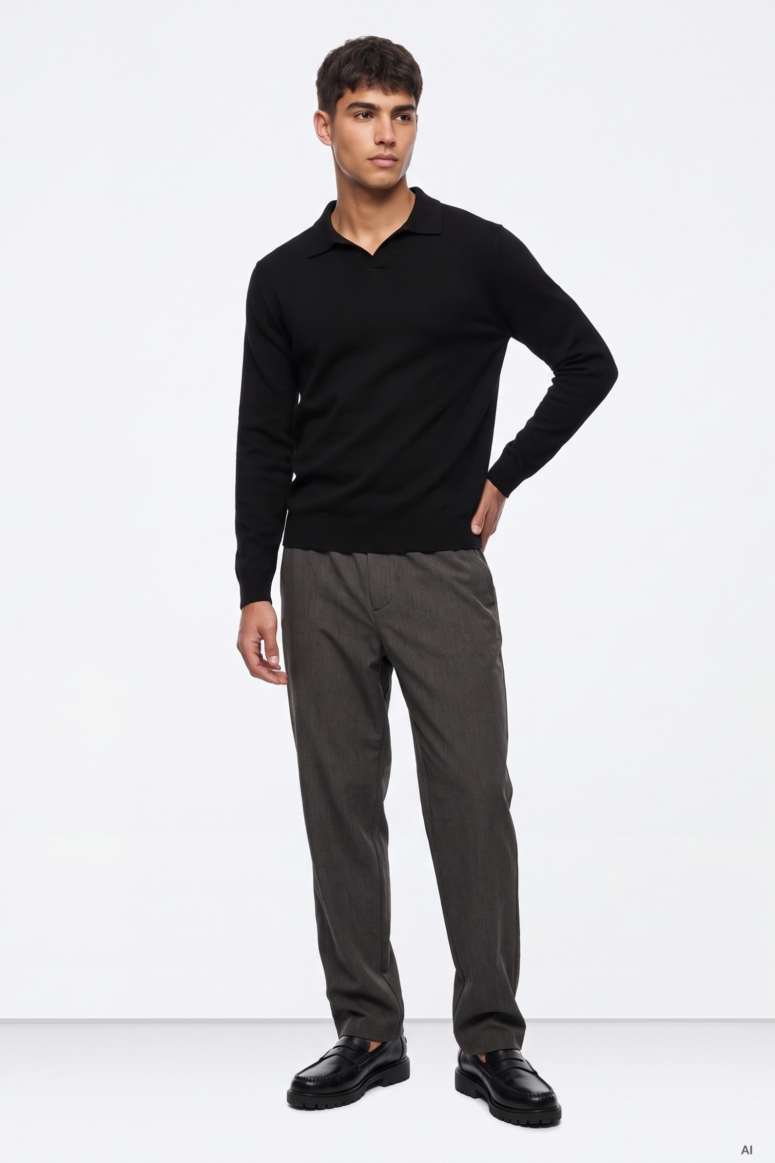 Grey Relaxed-Fit Trousers