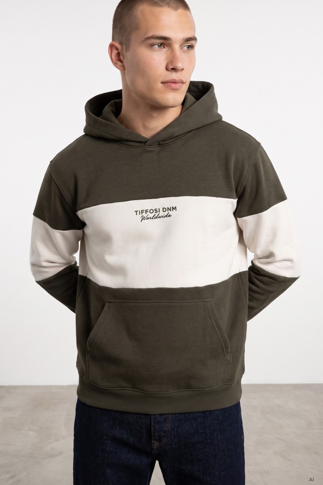Color-Block Green Hoodie Color-Block Green Hoodie