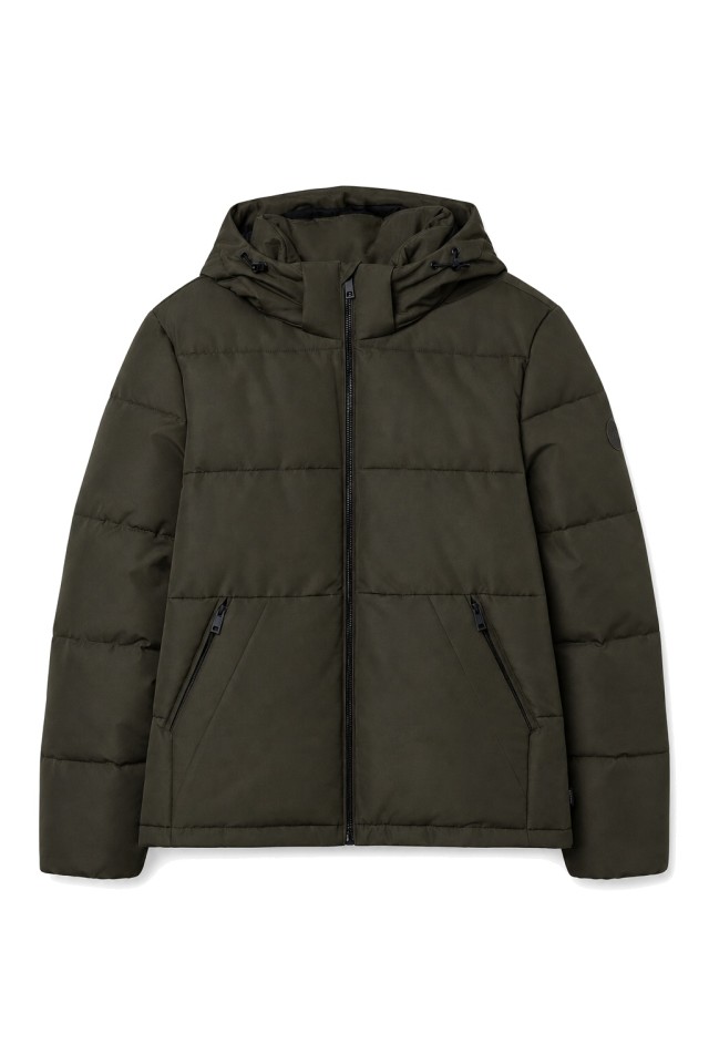 Khaki Hooded Puffer Jacket Khaki Hooded Puffer Jacket