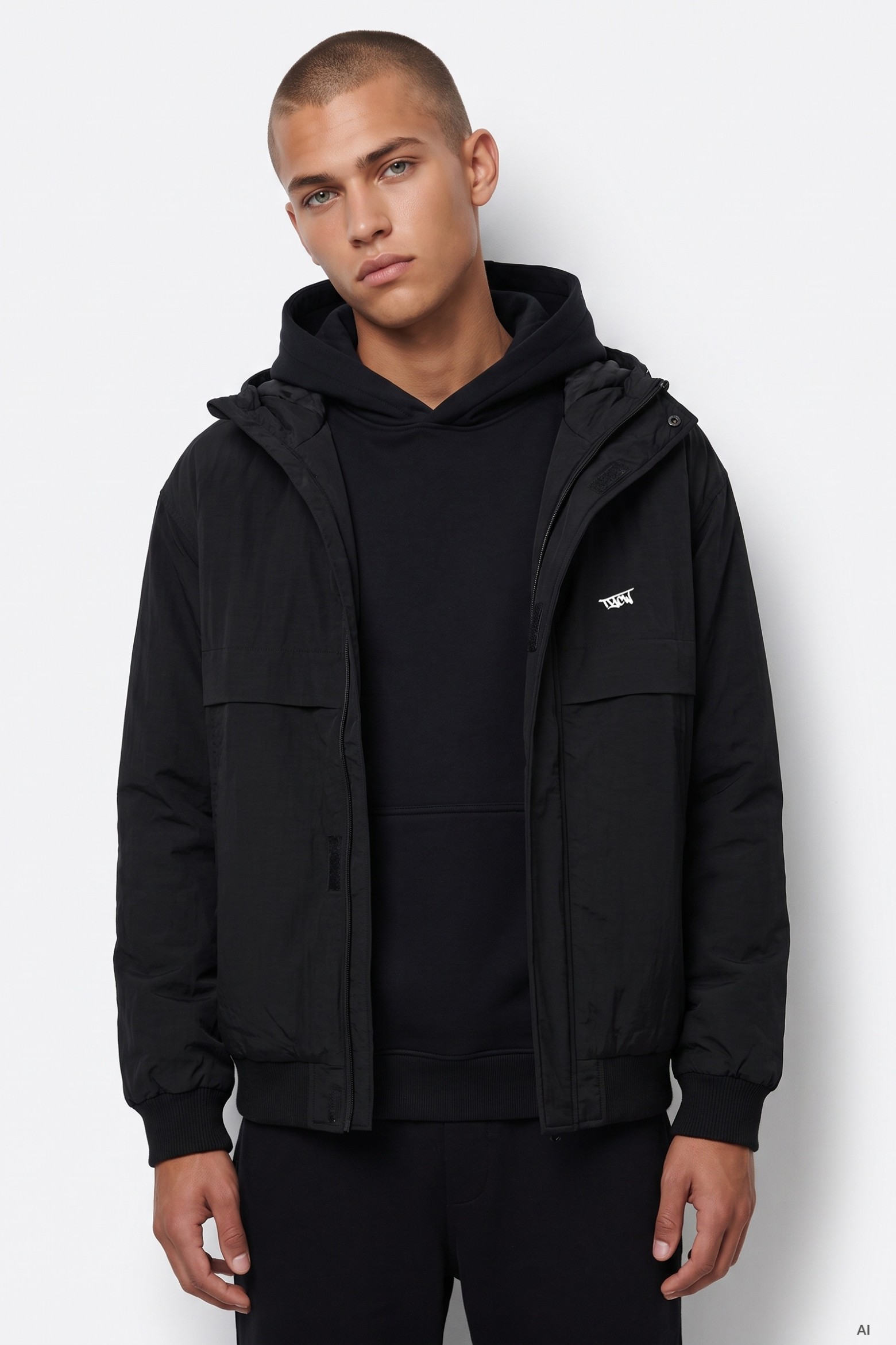 Black Hooded Jacket
