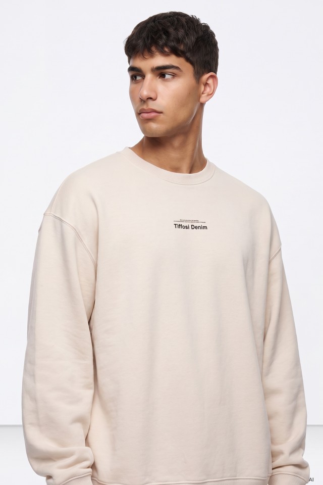 Beige Crewneck Sweatshirt