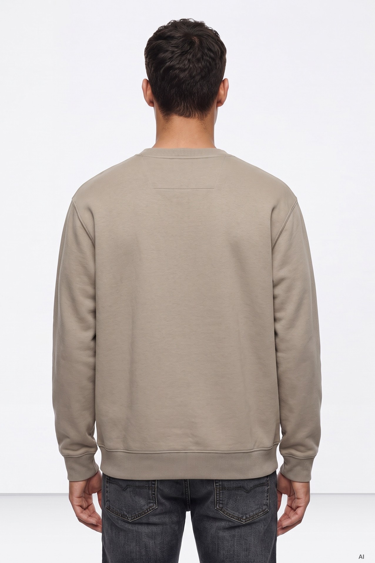 Beige Graphic Sweatshirt