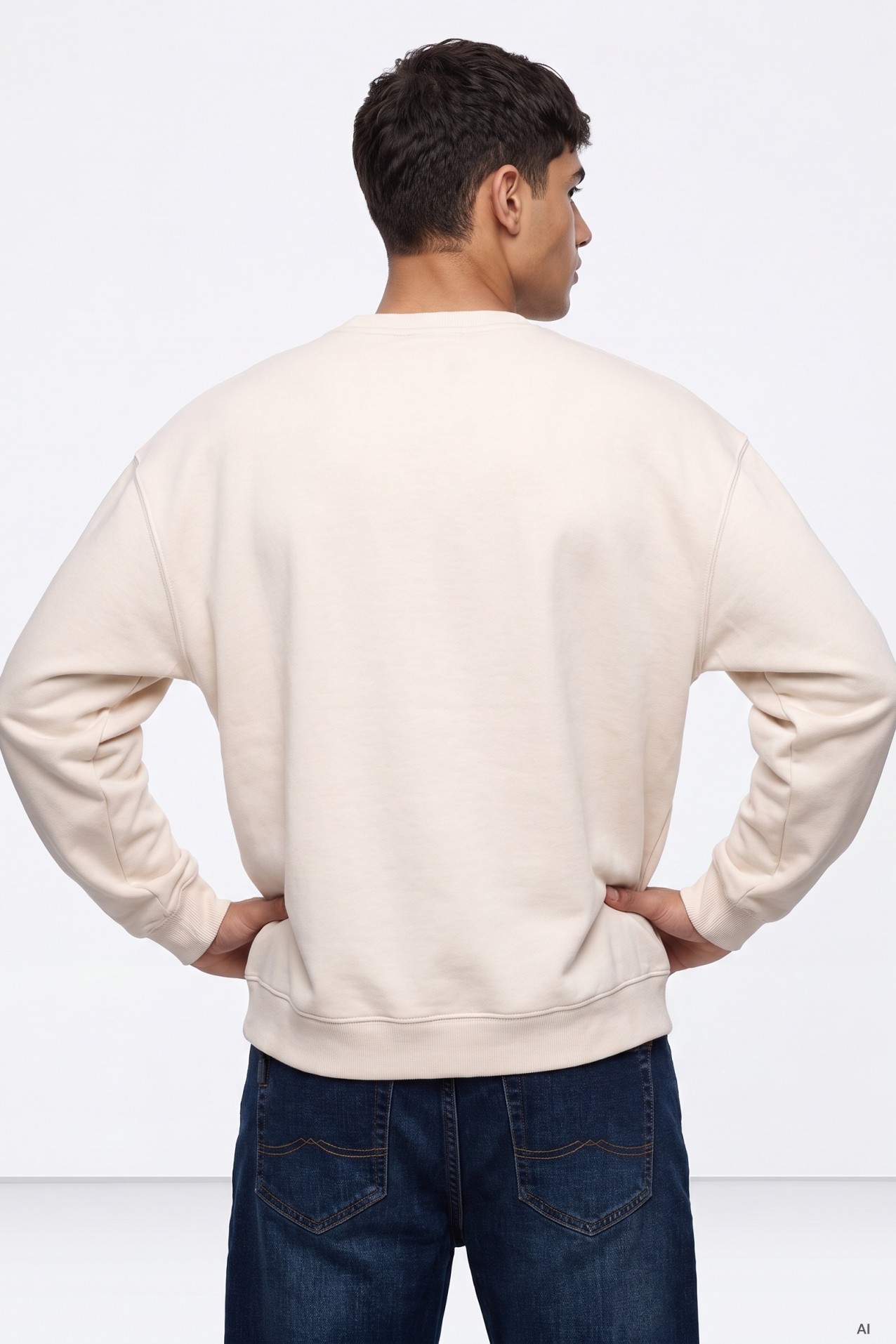 Beige Crewneck Sweatshirt