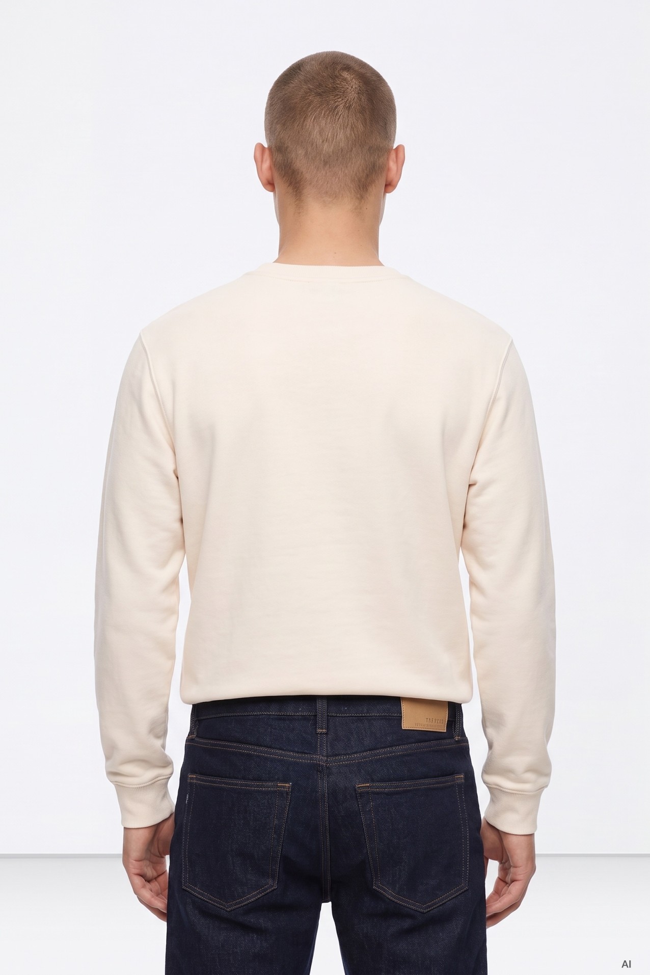 Sudadera beige con logo