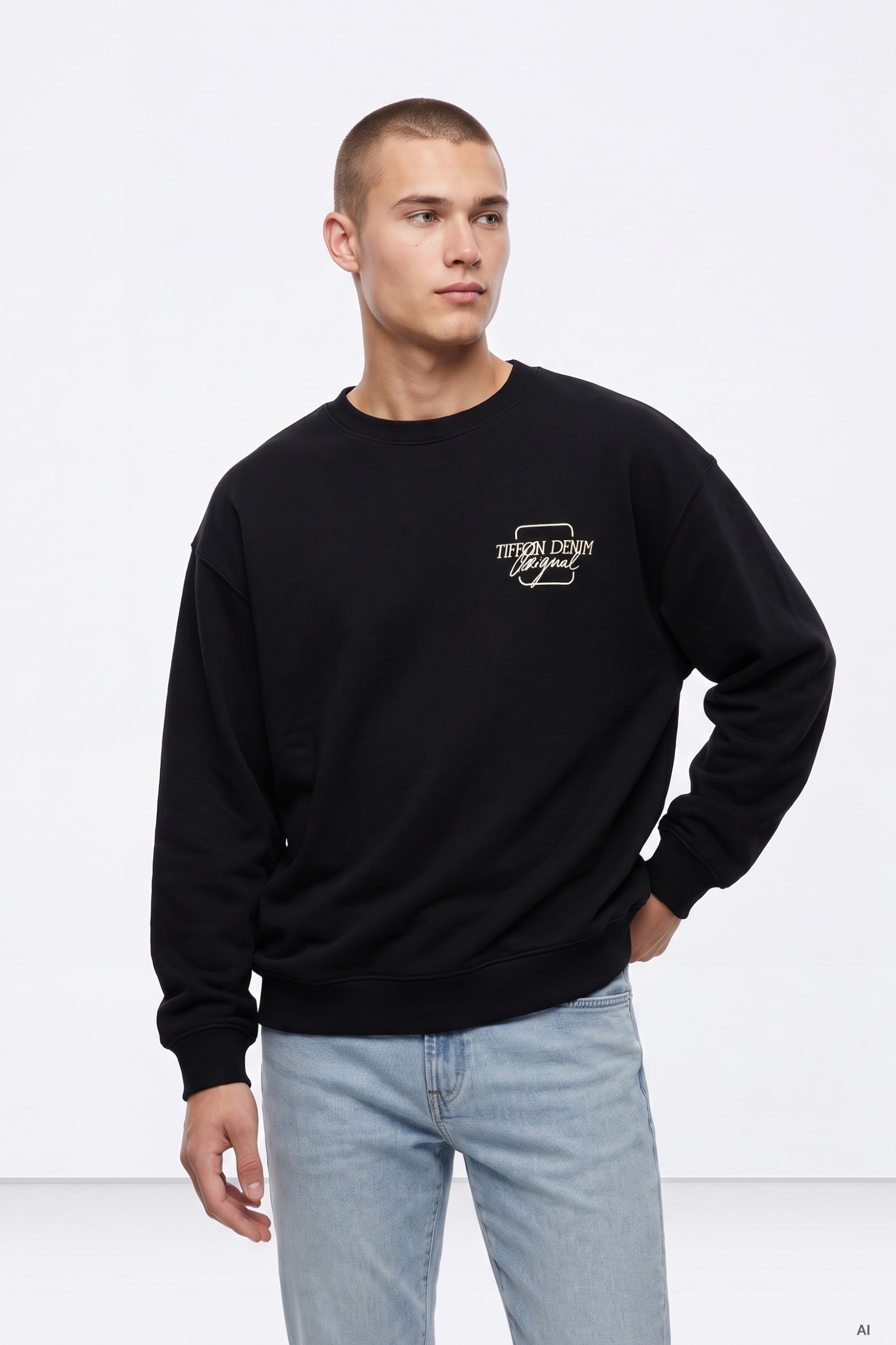 Sudadera negra masculina
