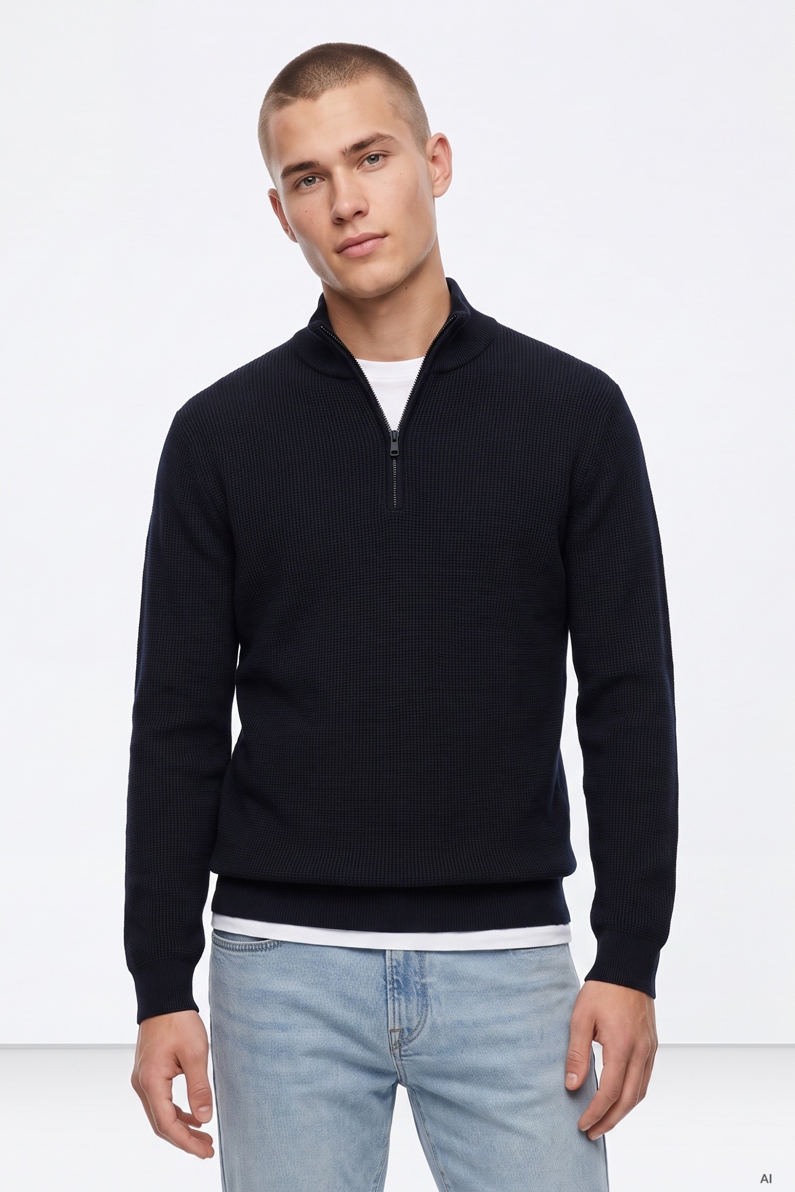 Men´s Ribbed Quarter-Zip Sweater