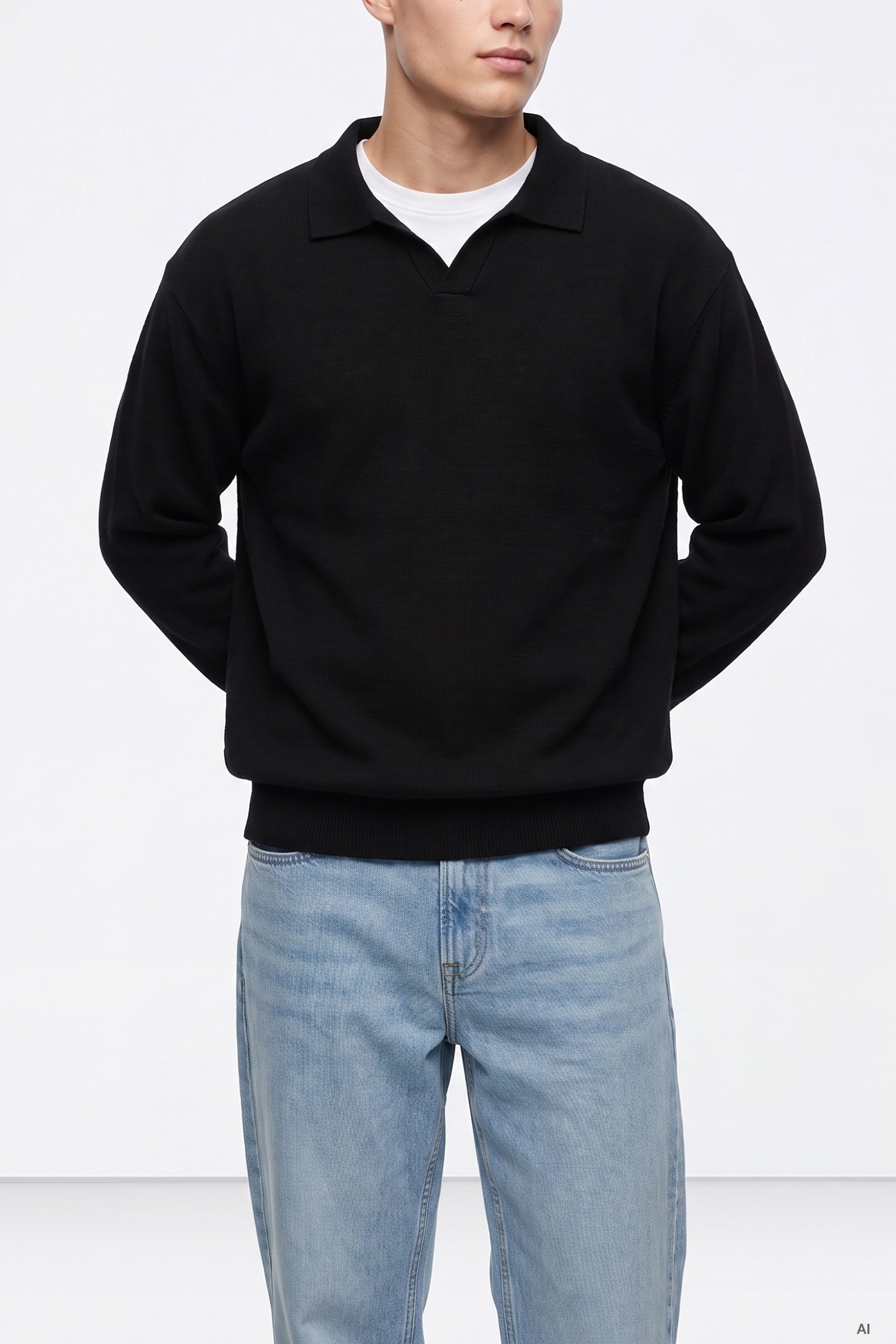 Black Collared Sweater