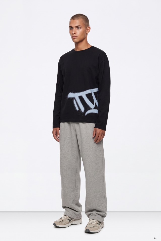 Grey Baggy Fit Trousers