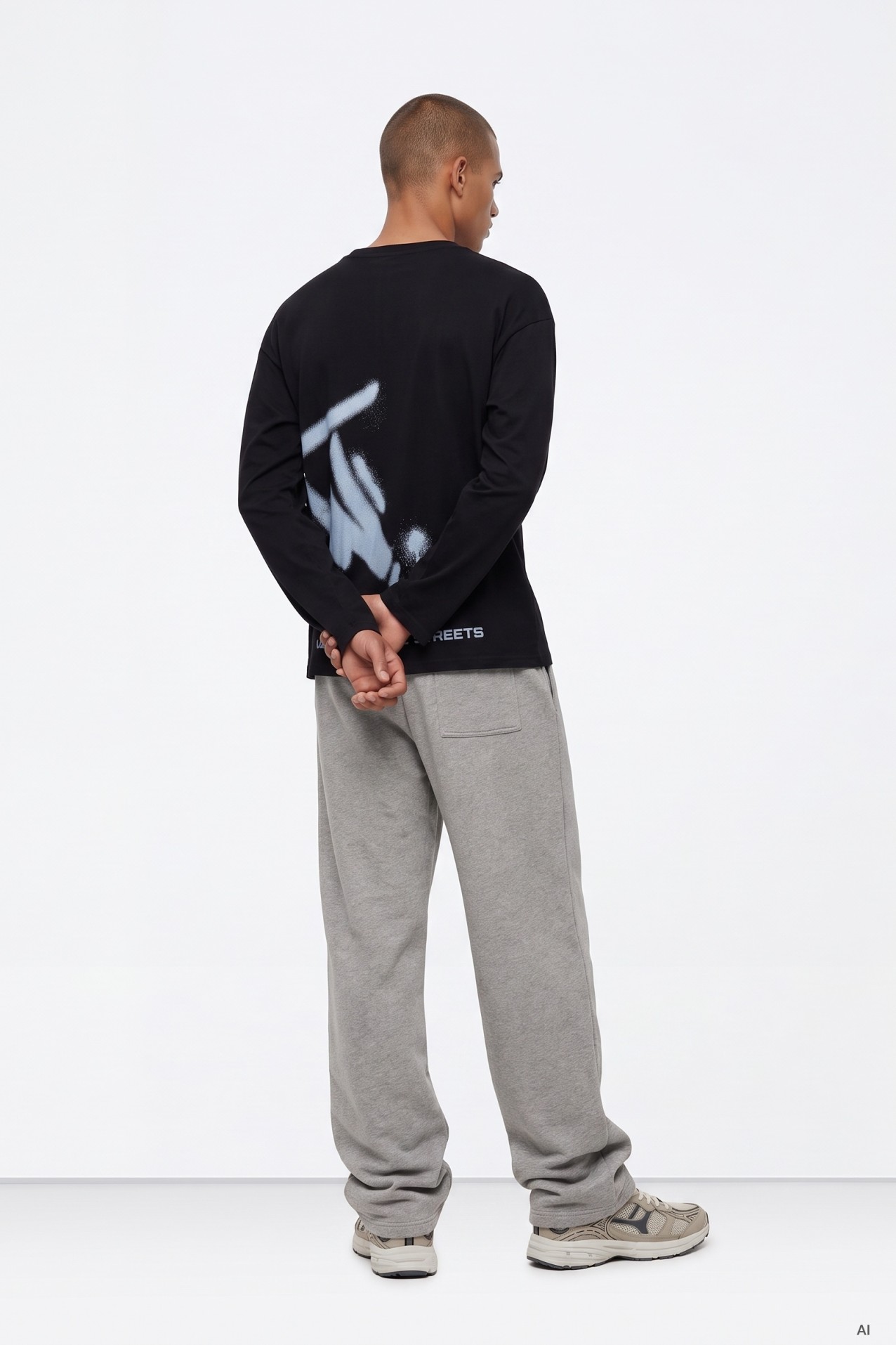 Grey Baggy Fit Trousers