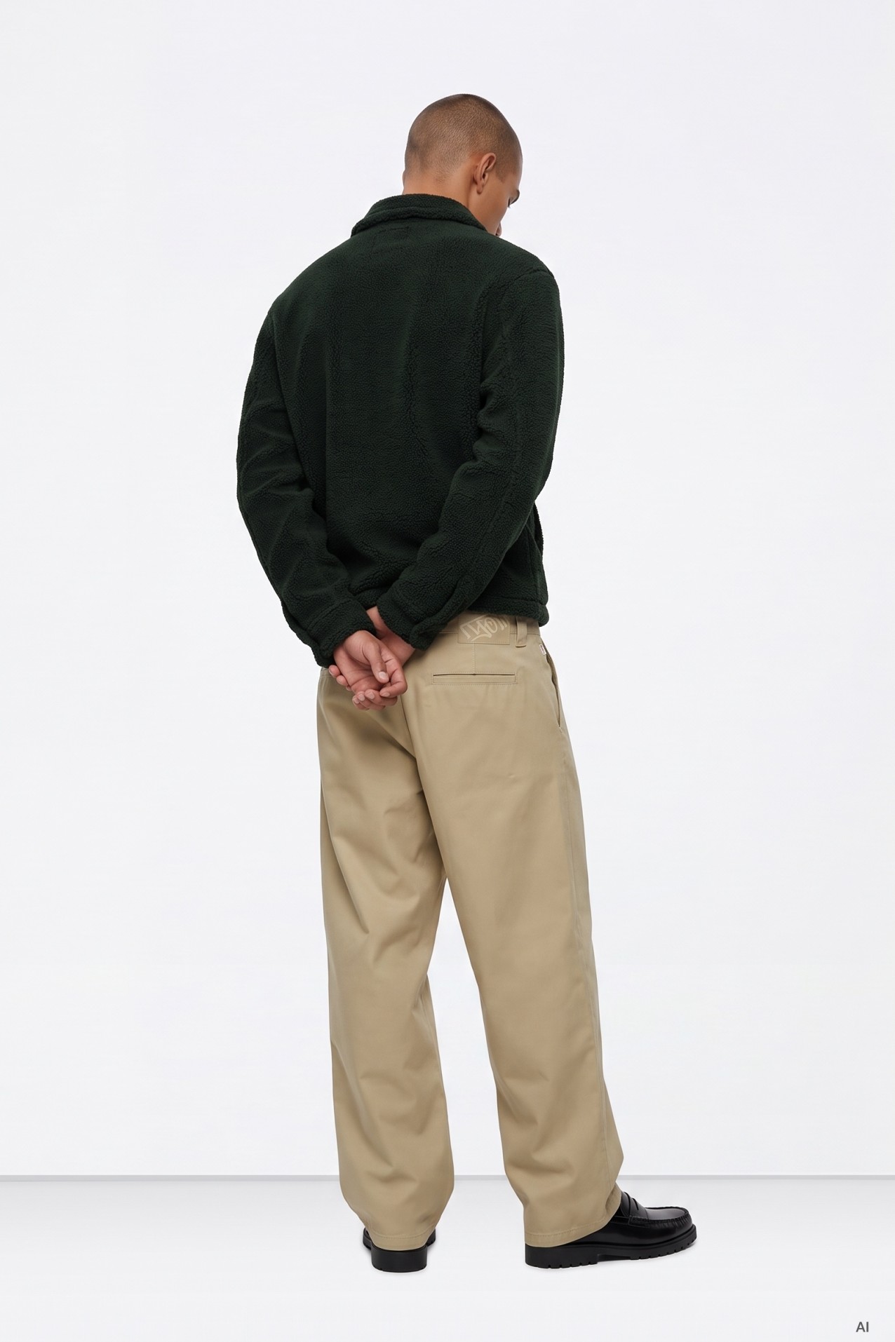Beige Super Baggy Trousers