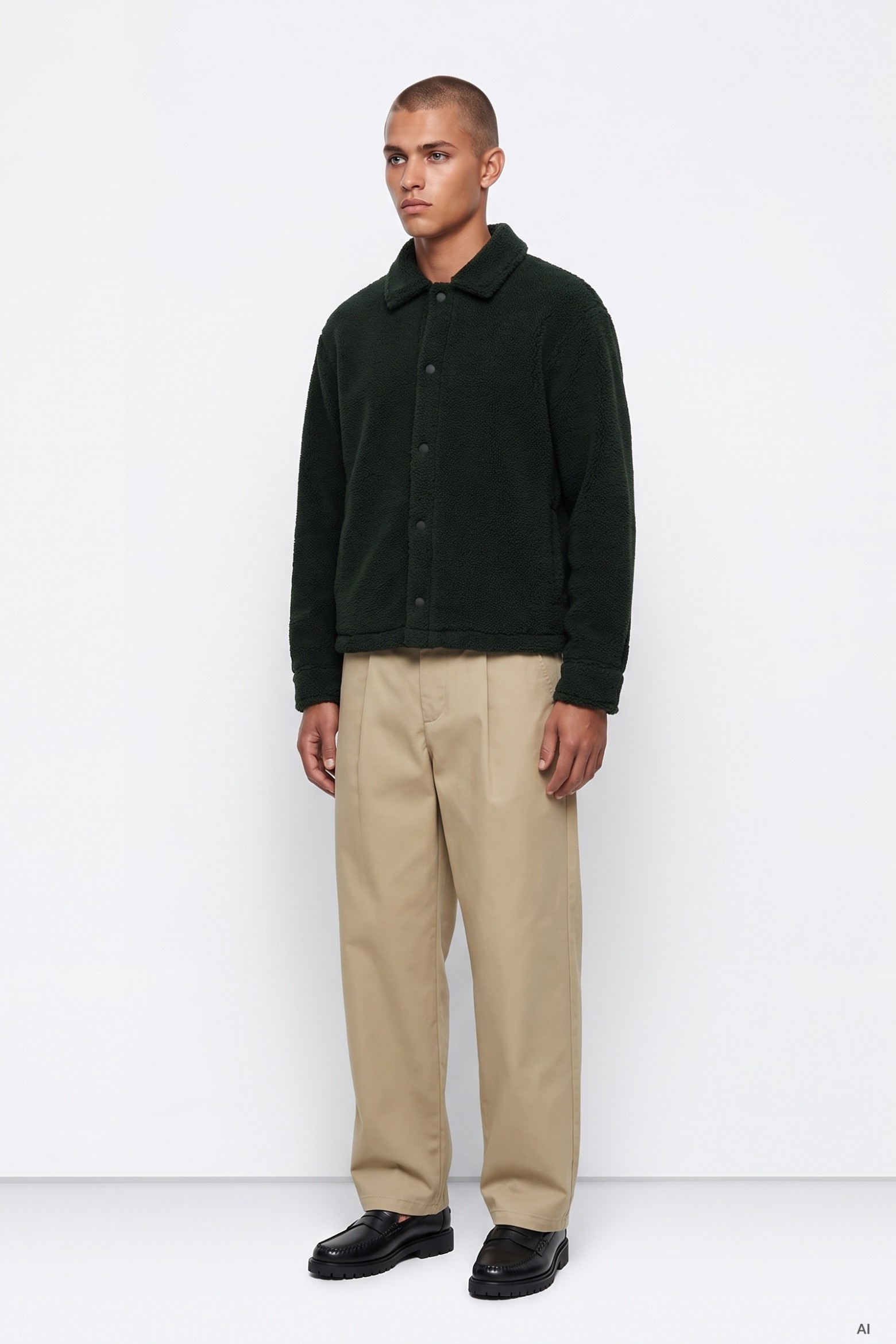 Beige Super Baggy Trousers