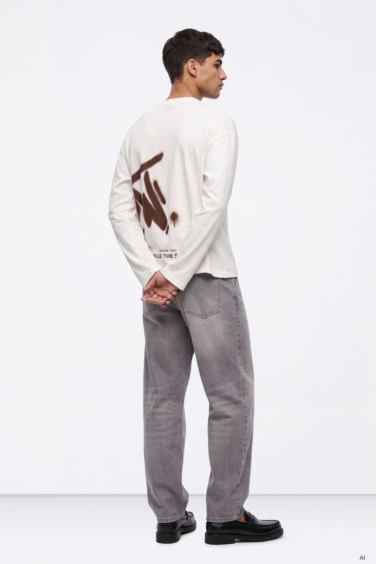 White Graffiti Long Sleeve Tee