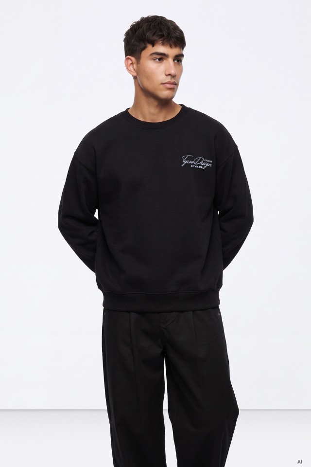Black Printed Sweatshirt