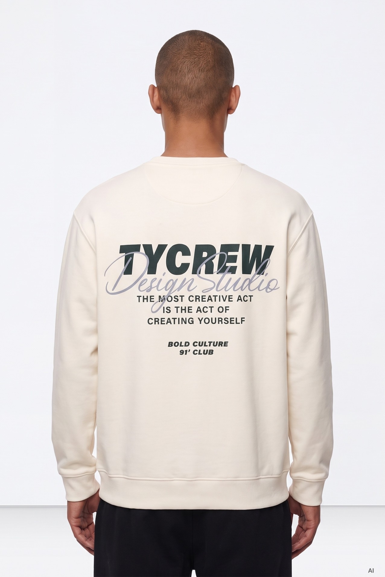 Beige Print Sweatshirt