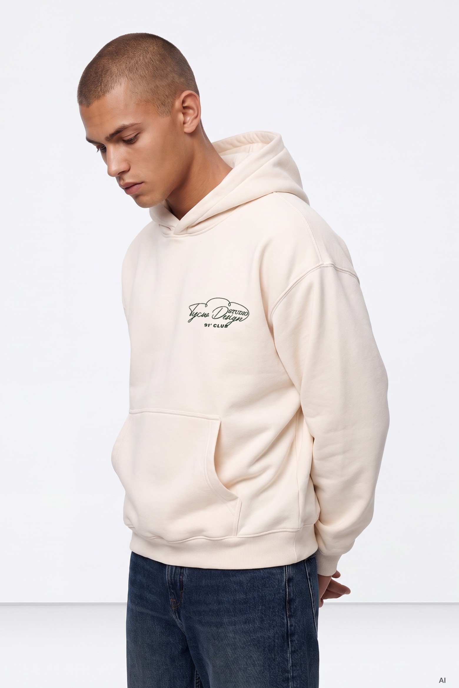 Beige Men´s Hoodie