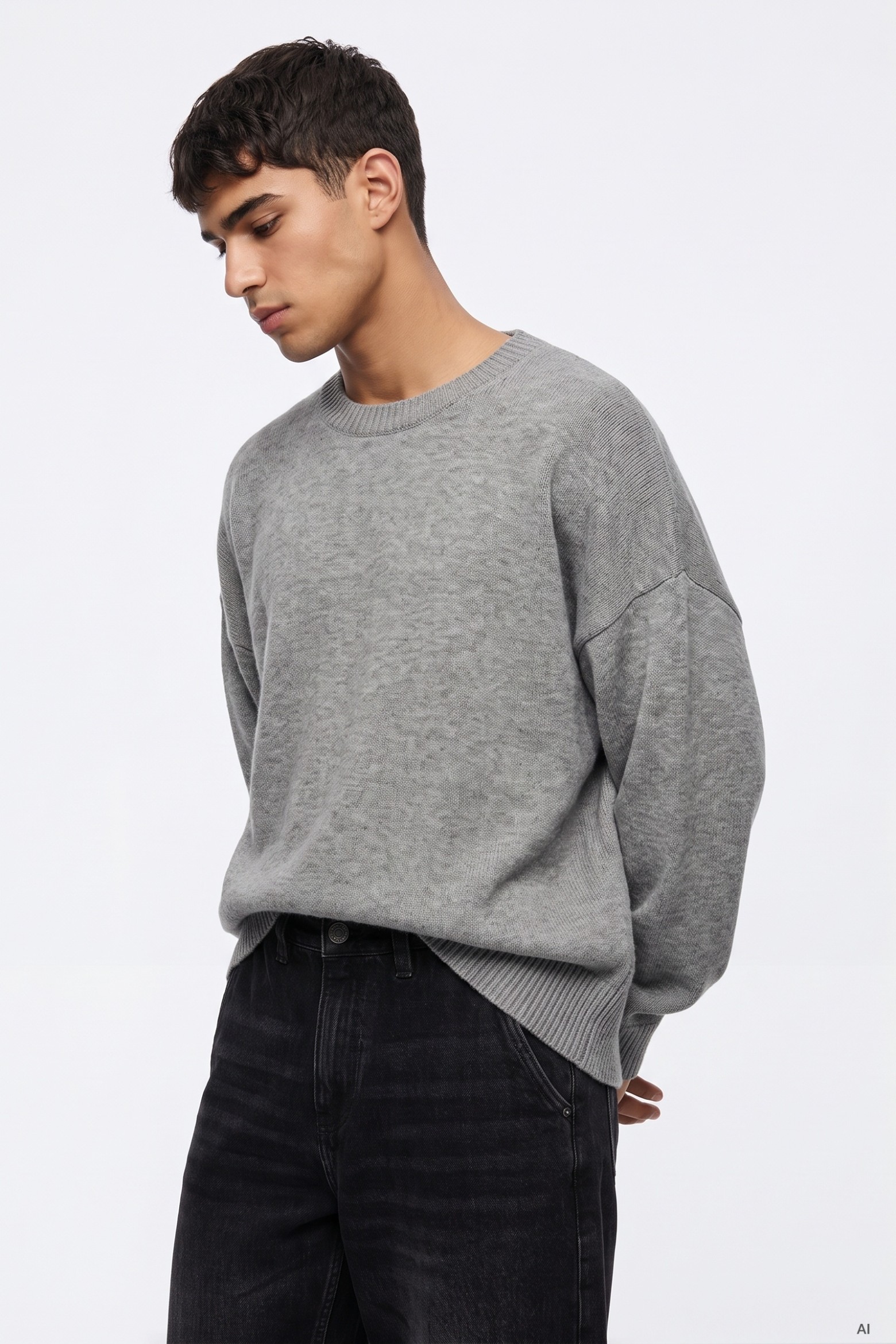 Grey Cropped Sweater