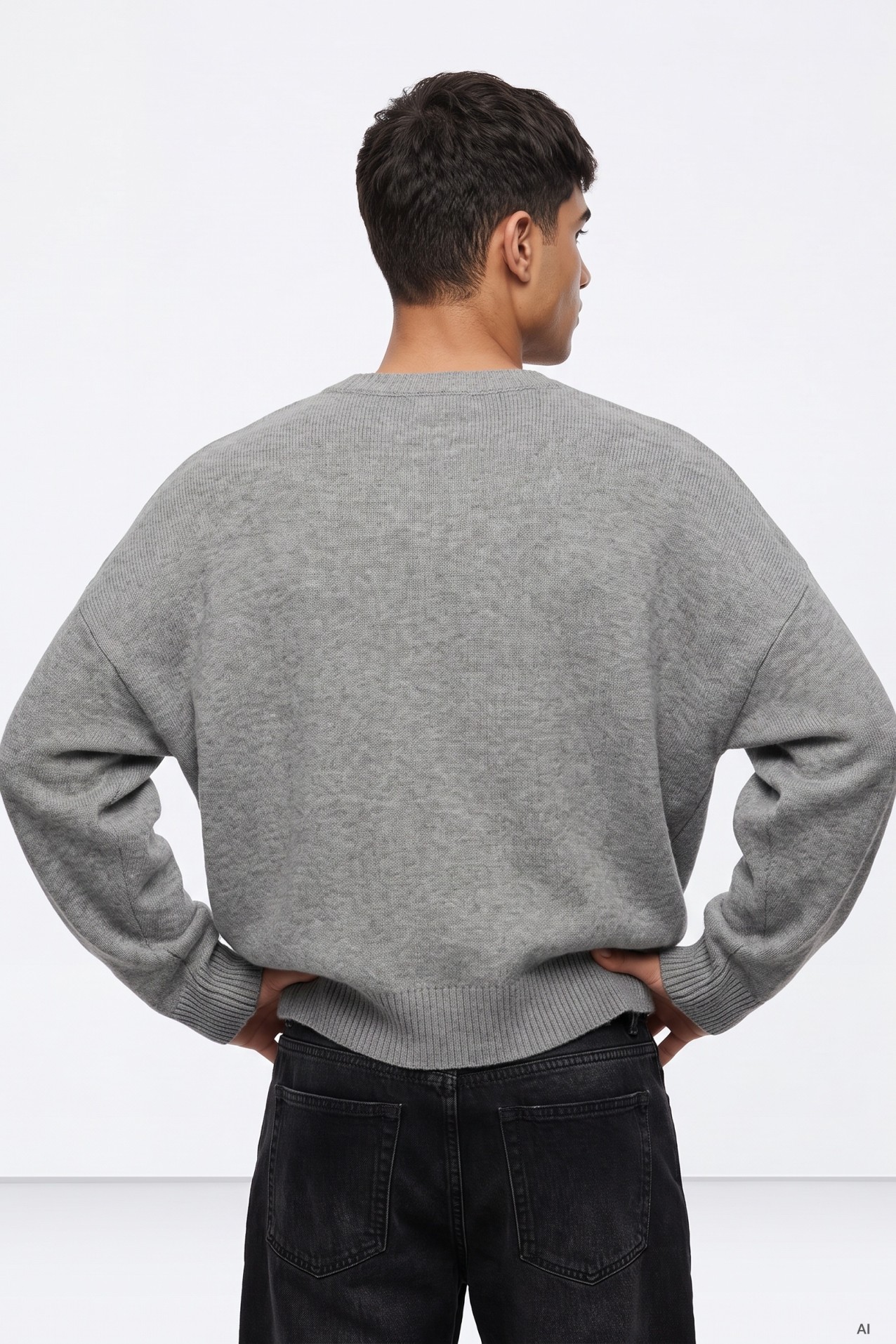 Grey Cropped Sweater