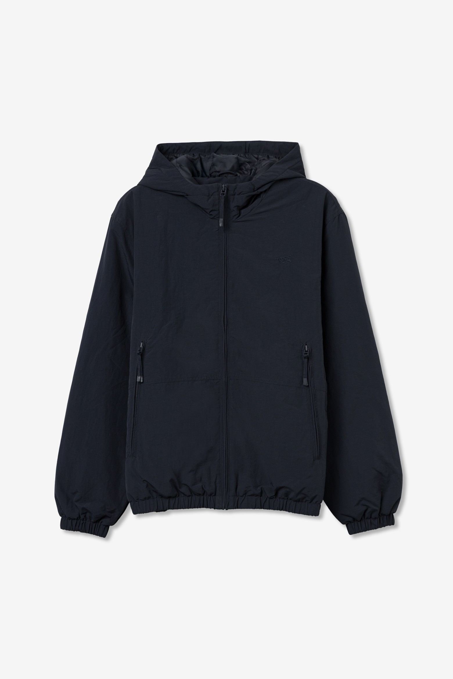 Blue Casual Hooded Jacket