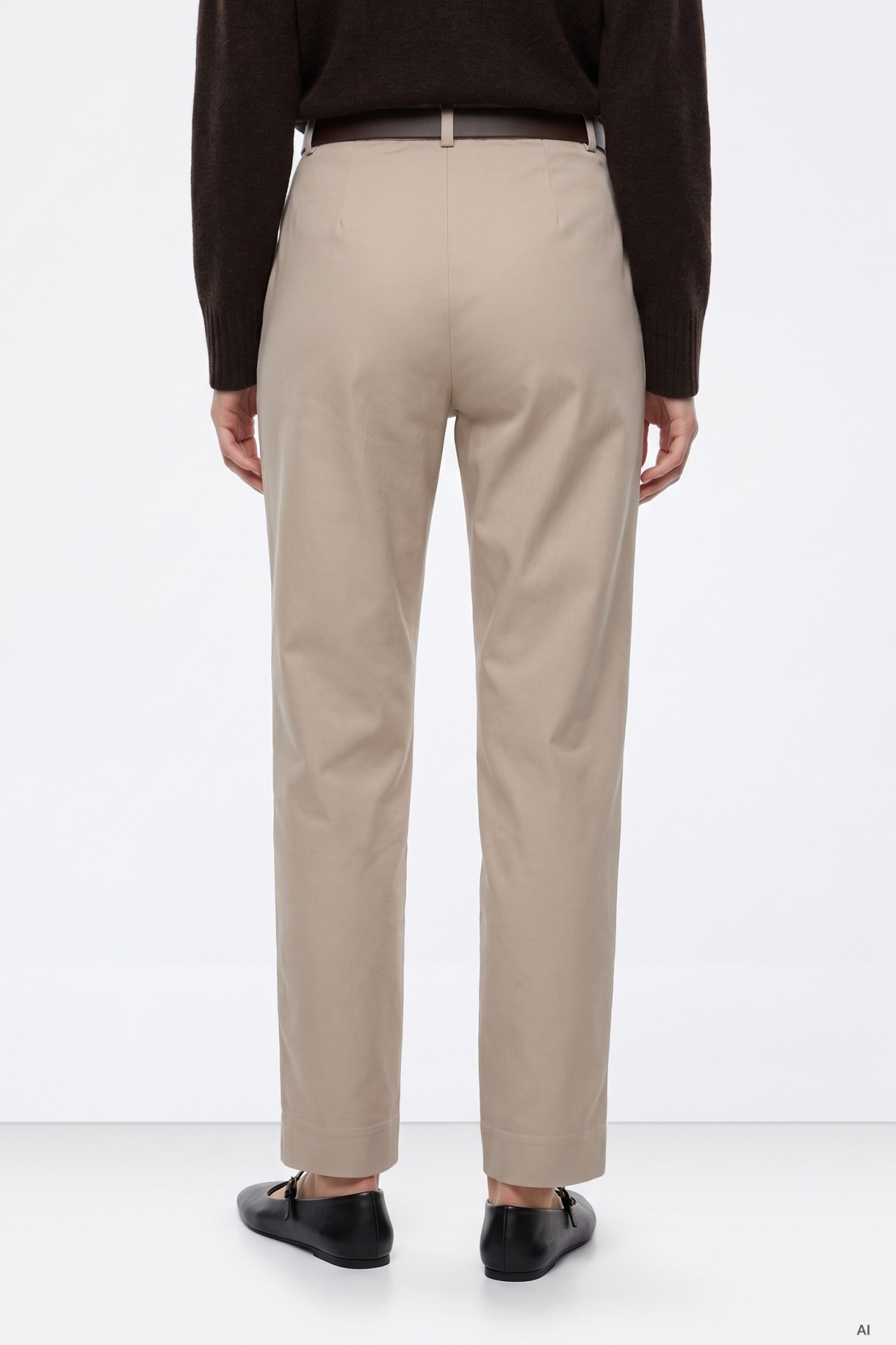 Pantalones beige rectos