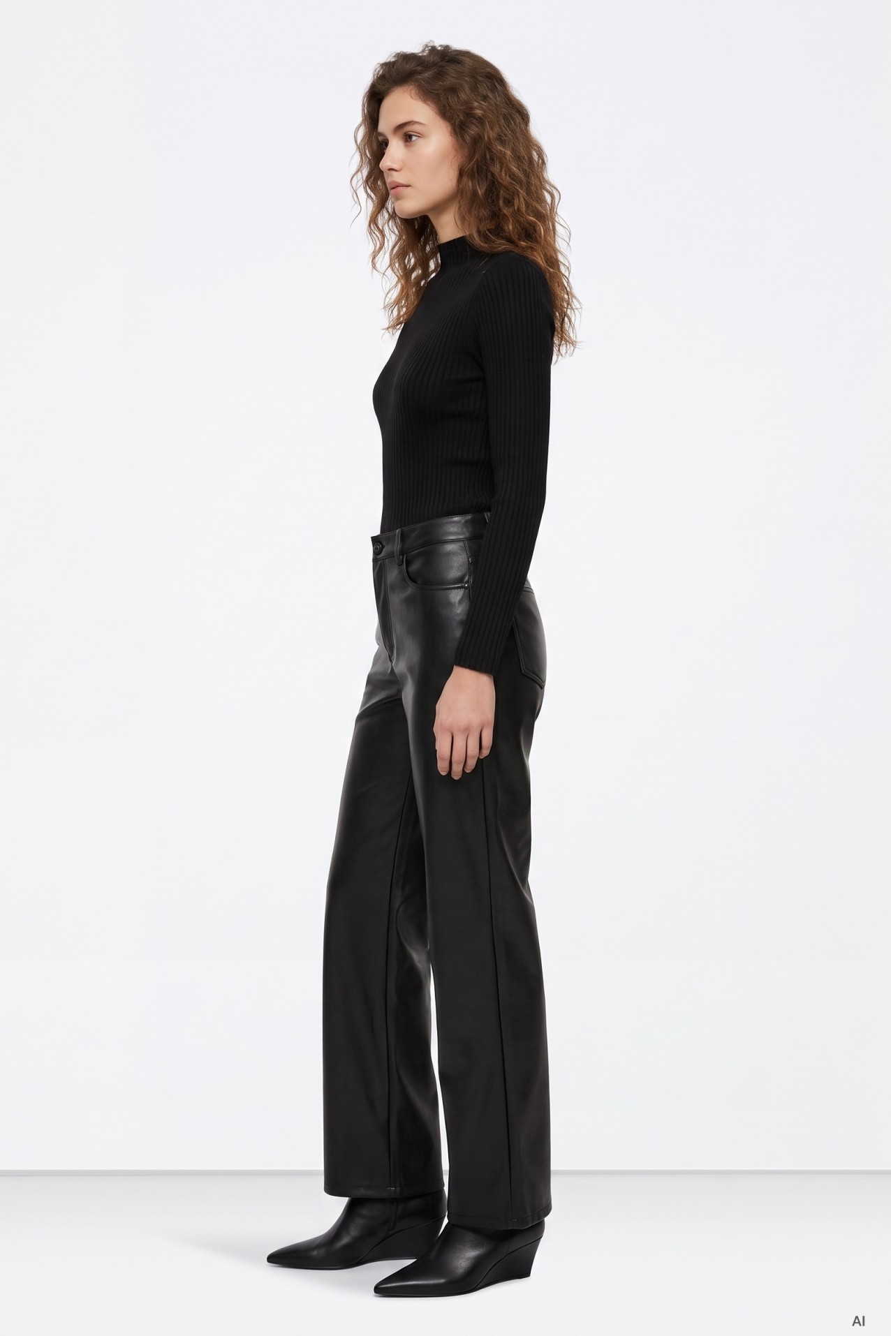 Pantalón negro wide leg