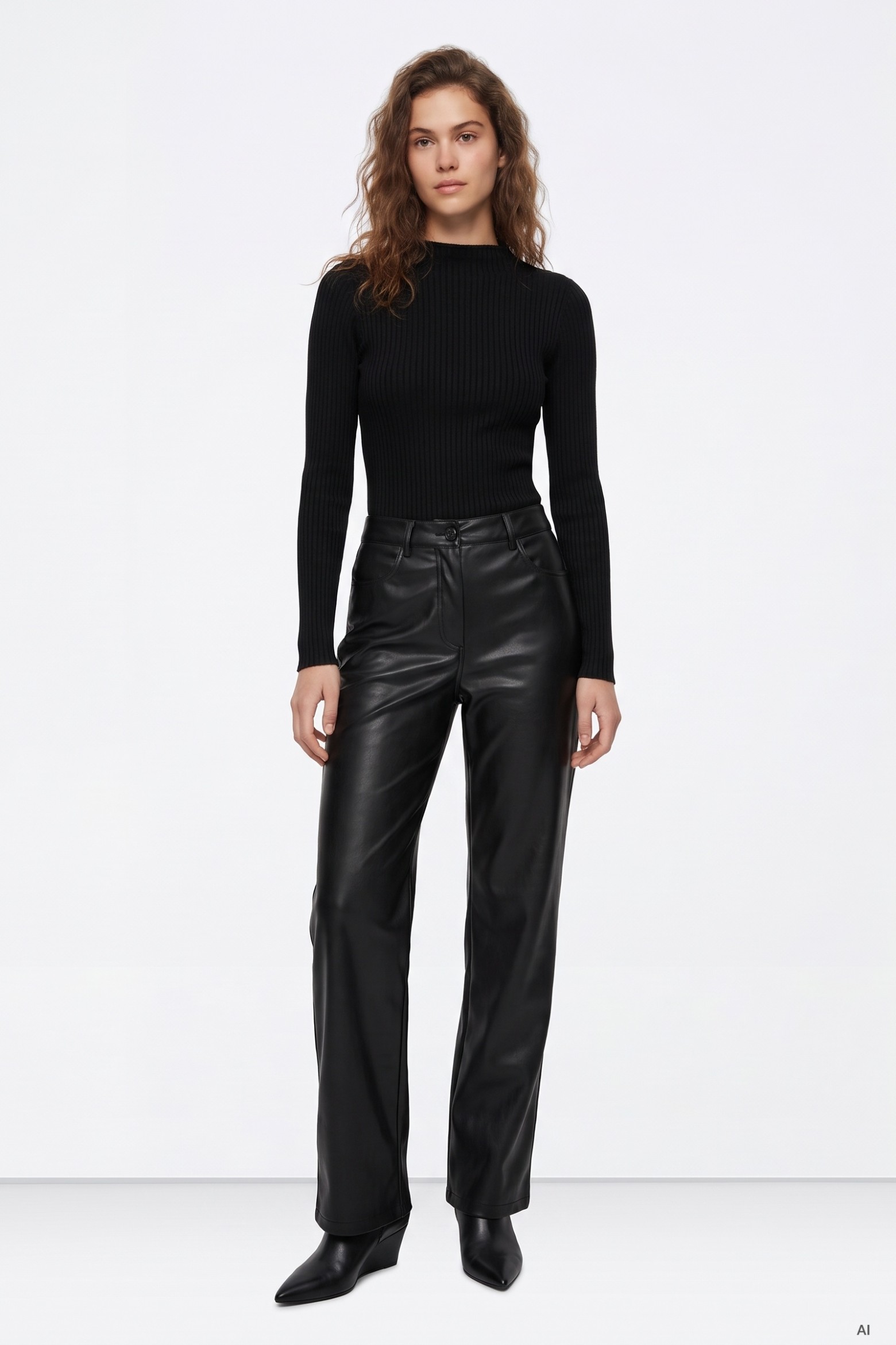 Pantalón negro wide leg