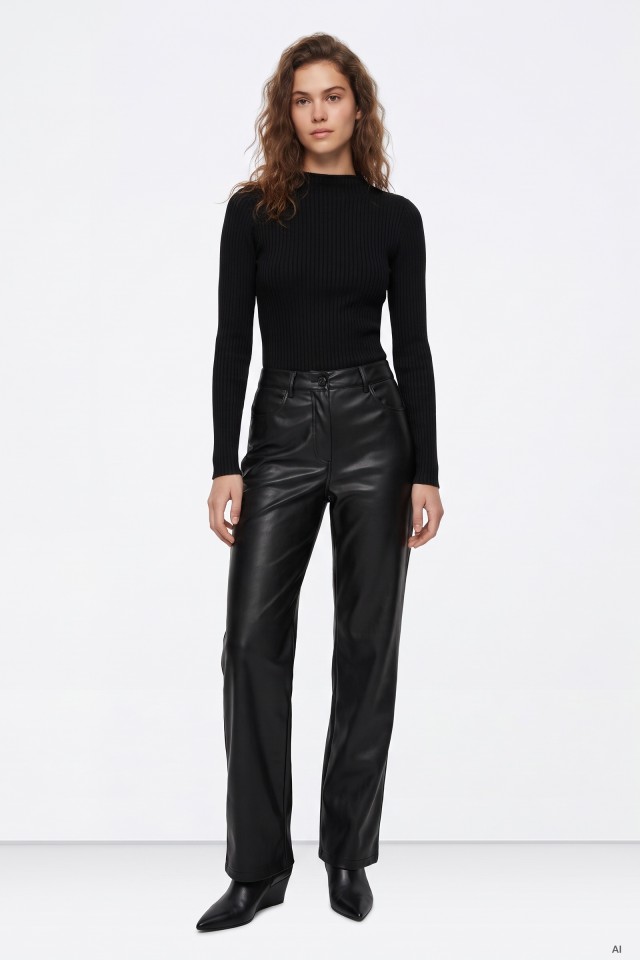 Pantalón negro wide leg