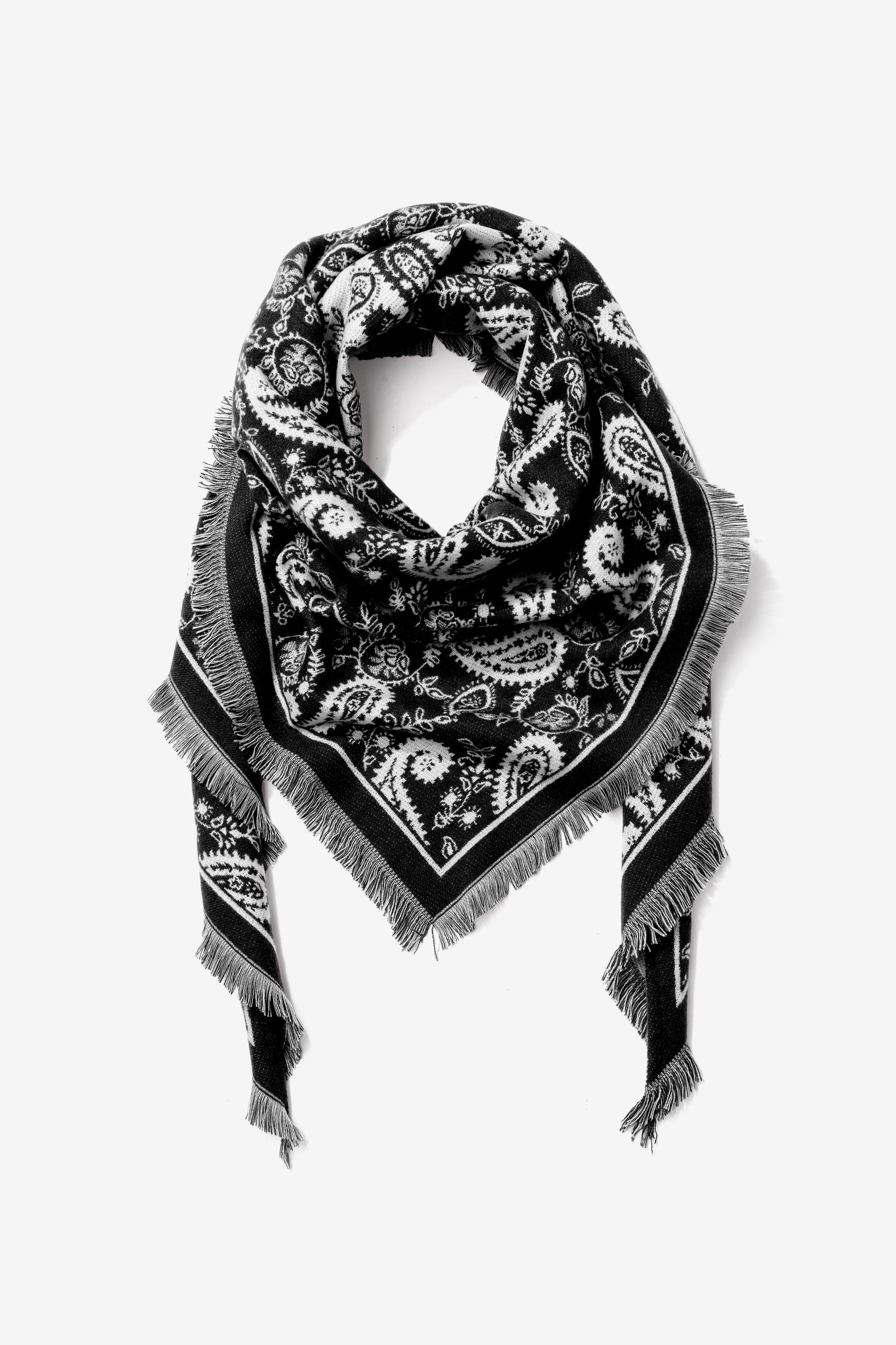 Cachecol Preto Paisley