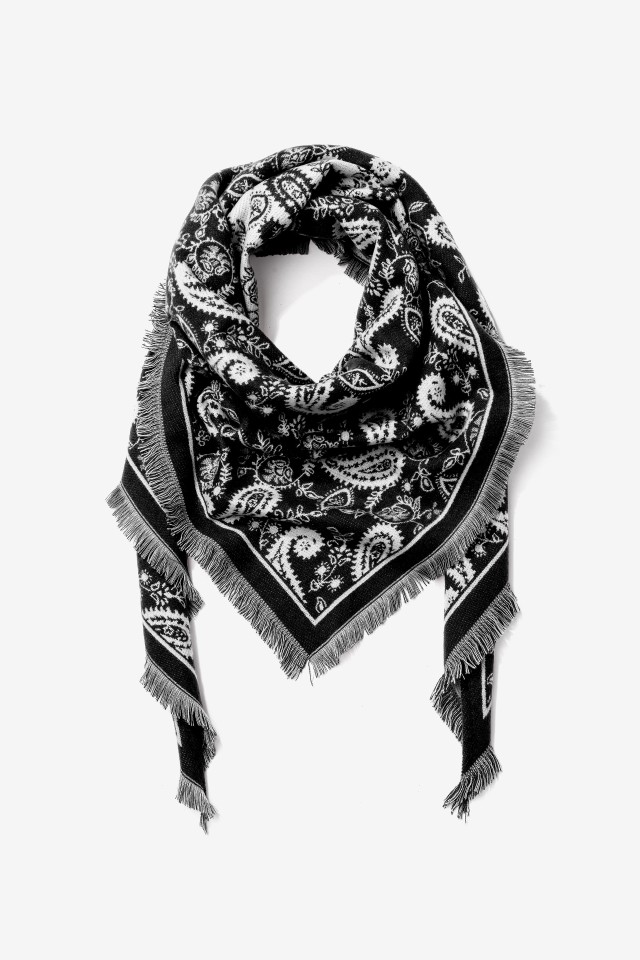 Cachecol Preto Paisley
